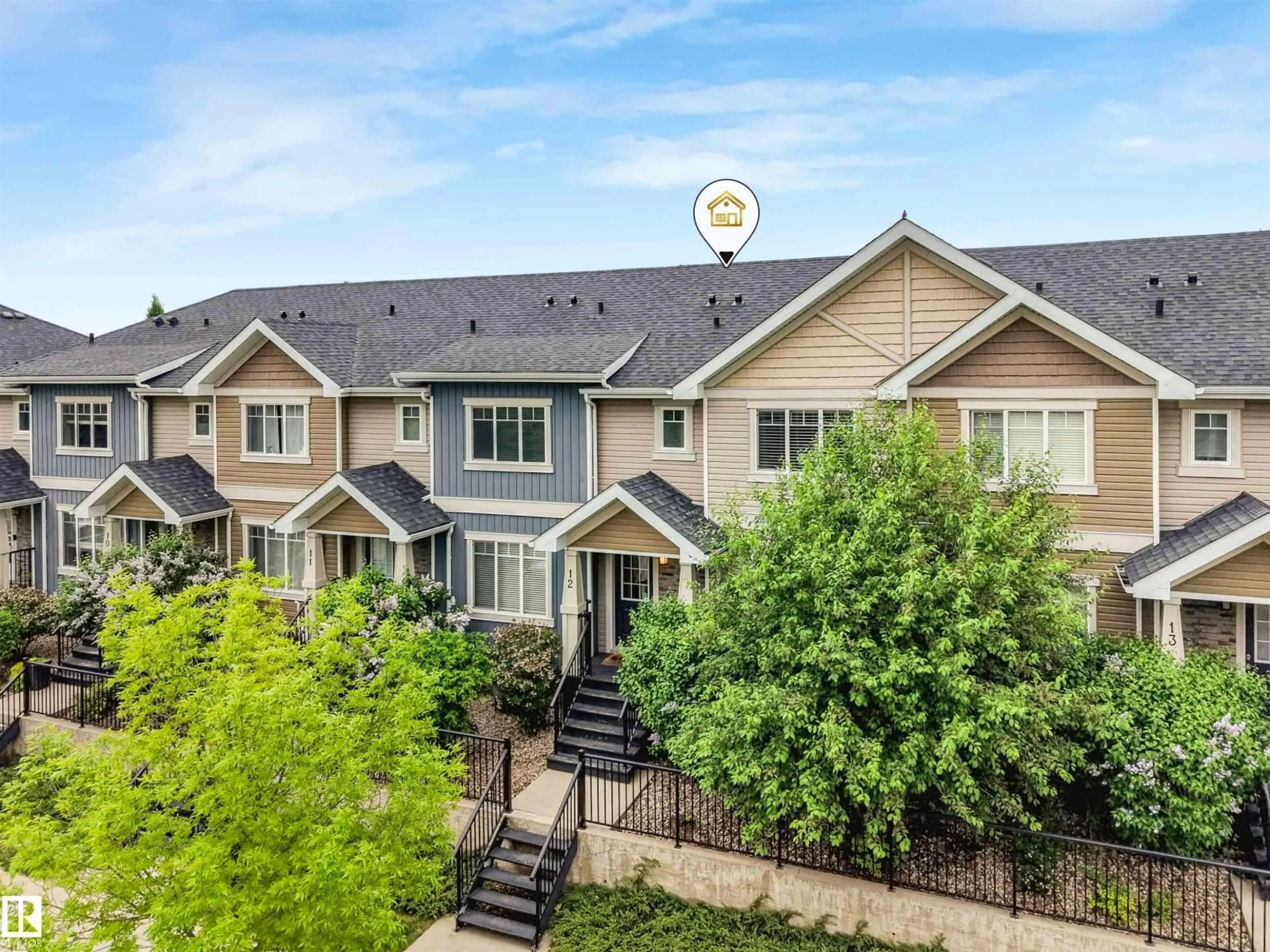 A pic from outside/outdoor area/front of a property/back of a property/a pic from drone, mountain view for #12 - 9535 217 ST, Edmonton Alberta T5T4P5