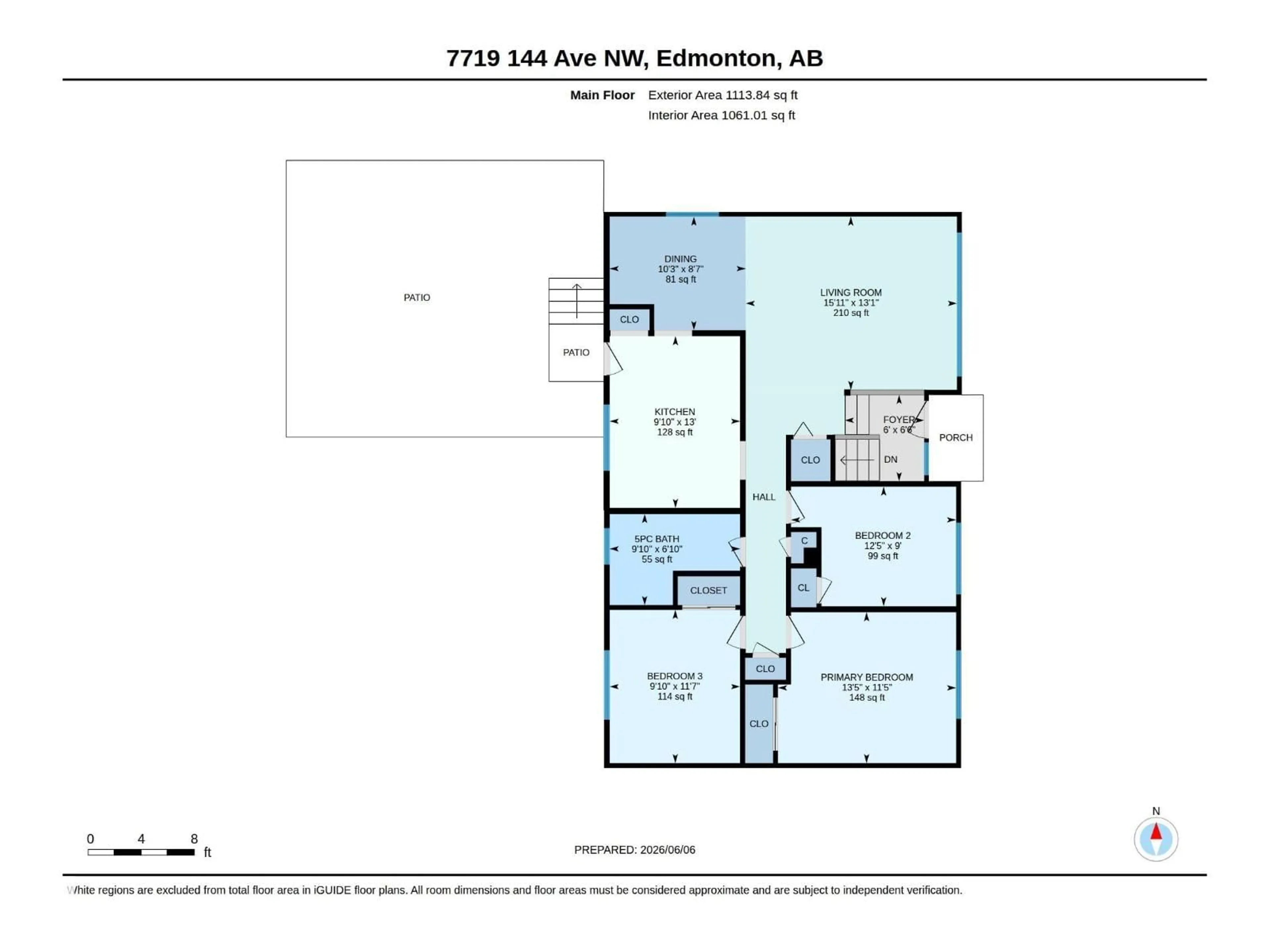 Floor plan for 7719 144 AV, Edmonton Alberta T5C2R9