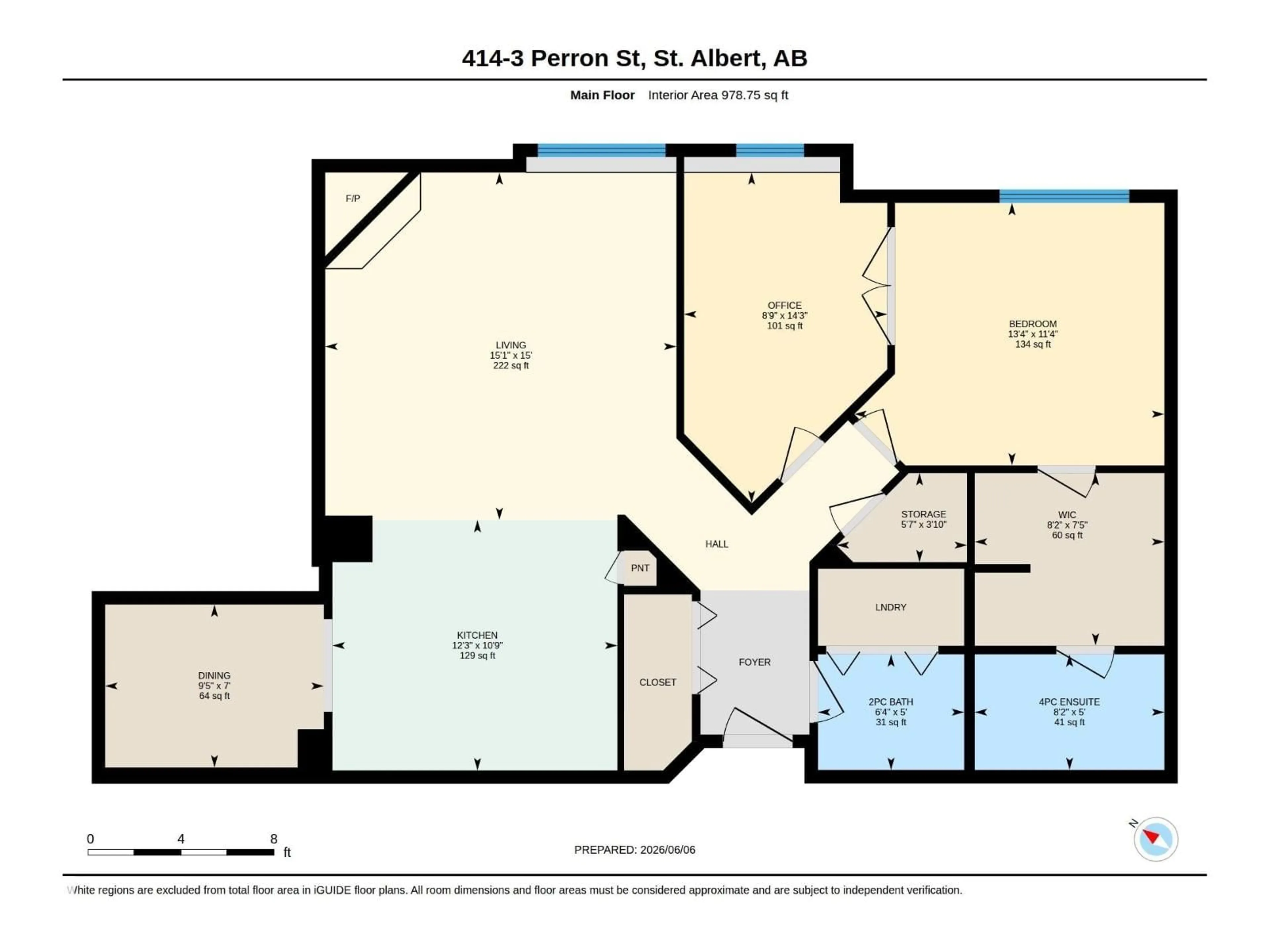 Floor plan for 3 - 414 PERRON ST, St. Albert Alberta T8N5Z5