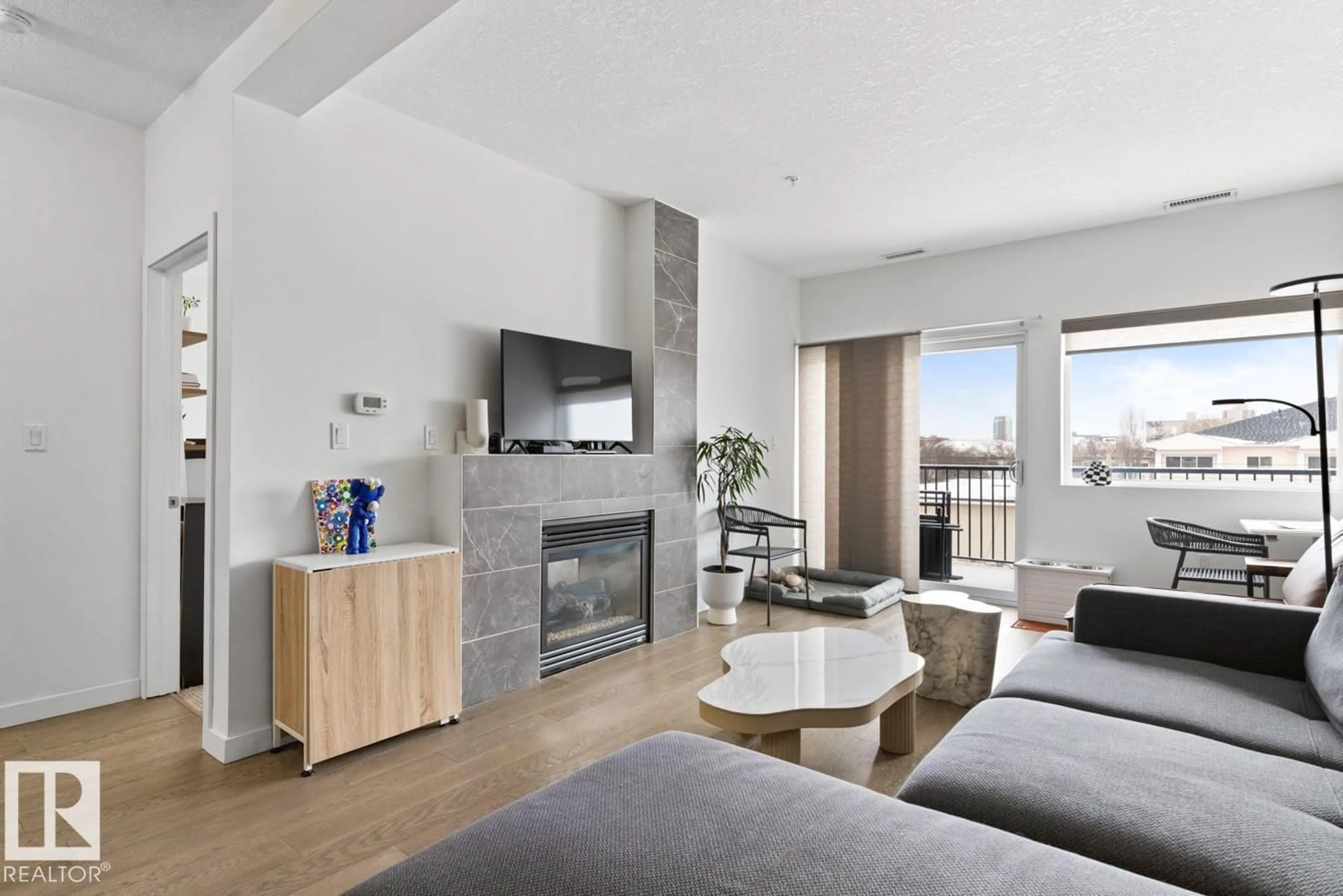 Living room with furniture, unknown for #408 - 11203 103A AV, Edmonton Alberta T5K2E4