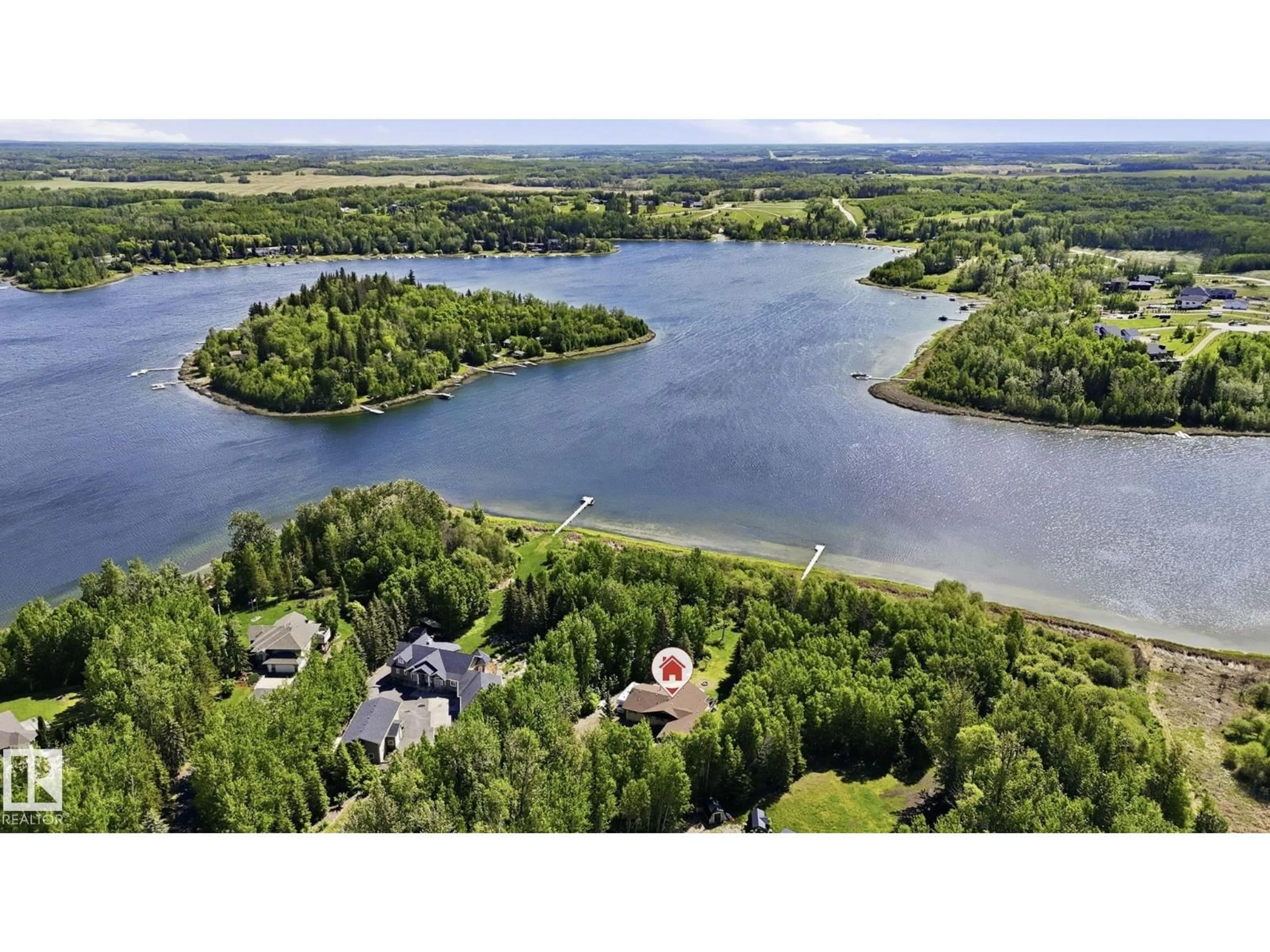 A pic from outside/outdoor area/front of a property/back of a property/a pic from drone, water/lake/river/ocean view for 17 - 2414 TWP ROAD 522, Rural Parkland County Alberta T7Y3L8
