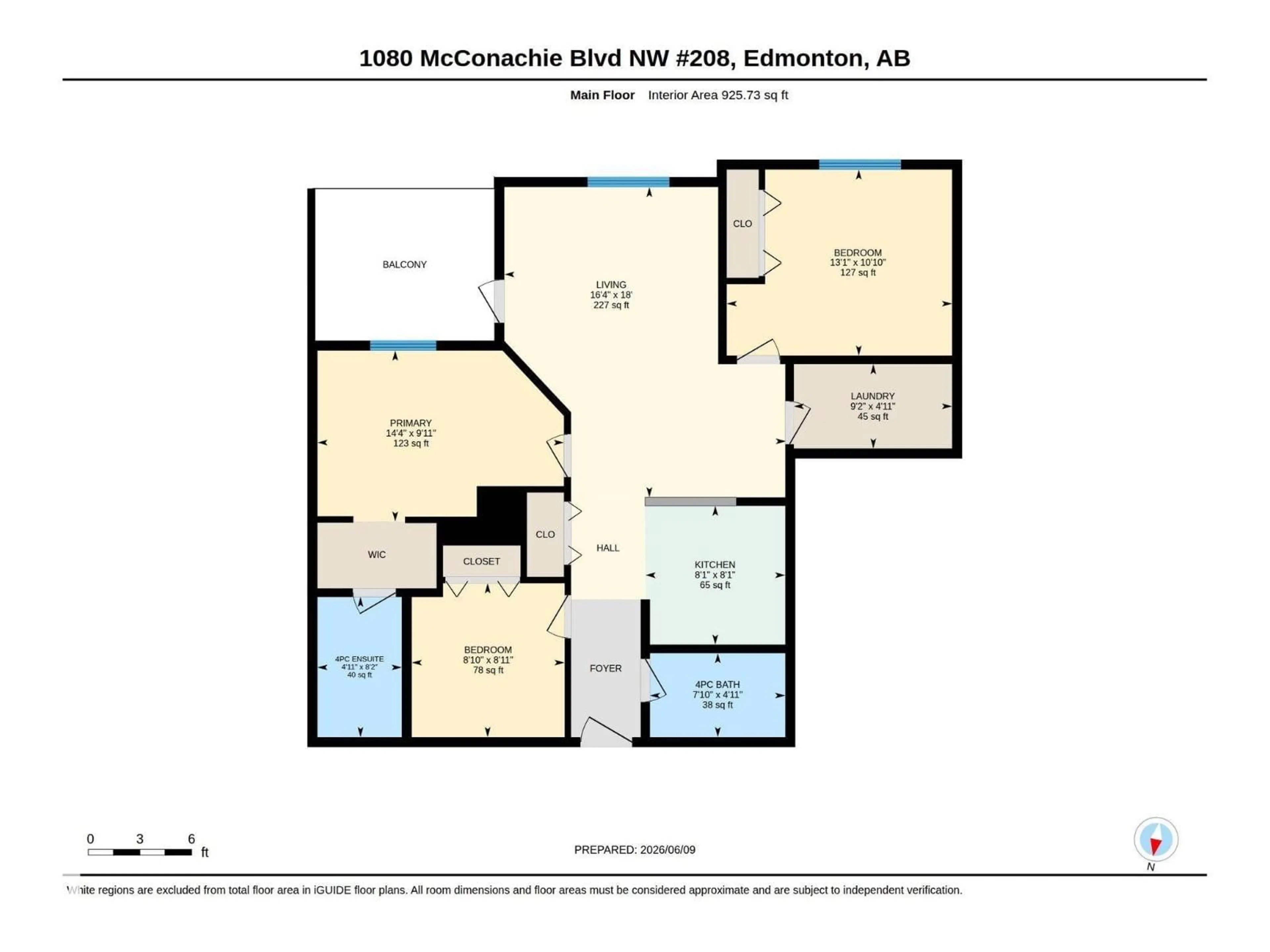 Floor plan for #208 - 1080 MCCONACHIE BV, Edmonton Alberta T5Y0X2