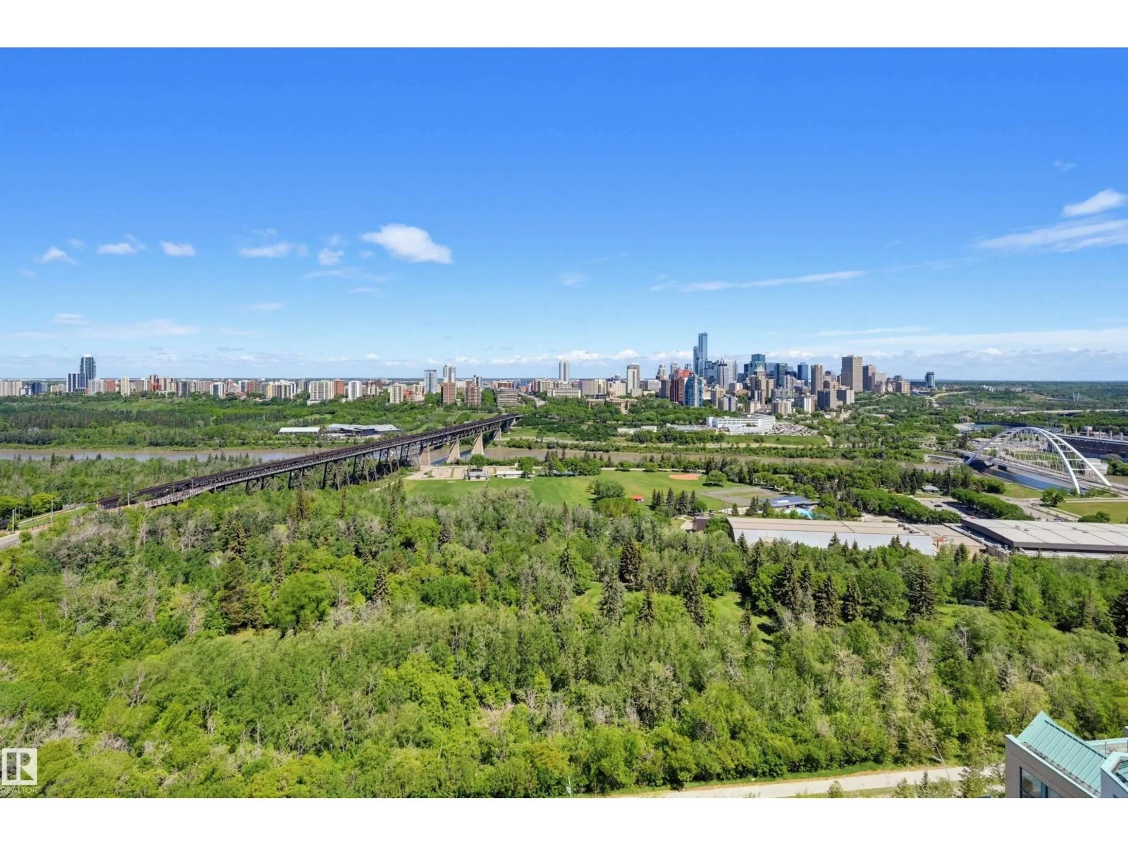A pic from outside/outdoor area/front of a property/back of a property/a pic from drone, city buildings view from balcony for 2003 SASKATCHEWAN DR, Edmonton Alberta T6E4S6