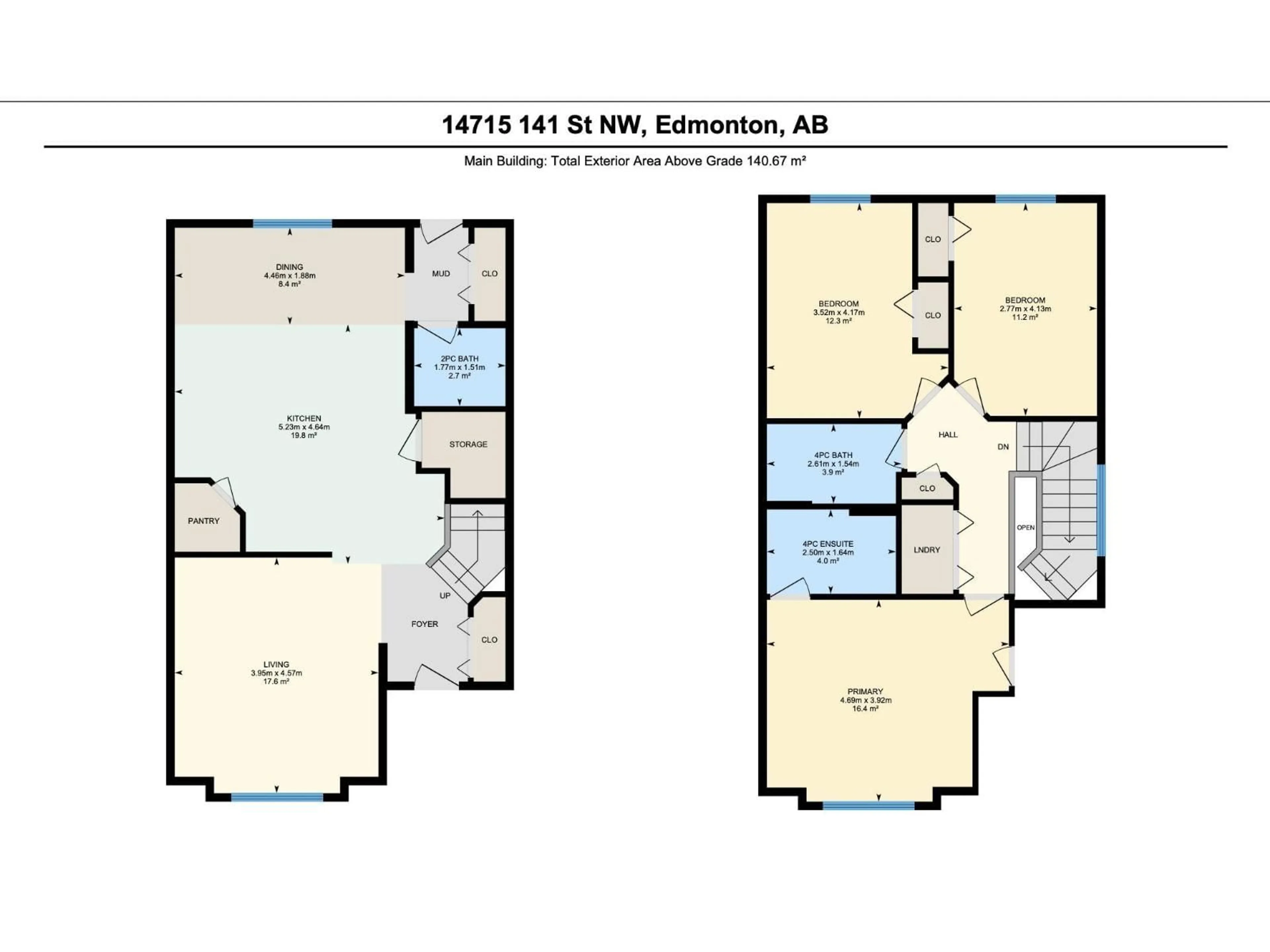 Floor plan for NW - 14715 141 ST, Edmonton Alberta T6V0A8