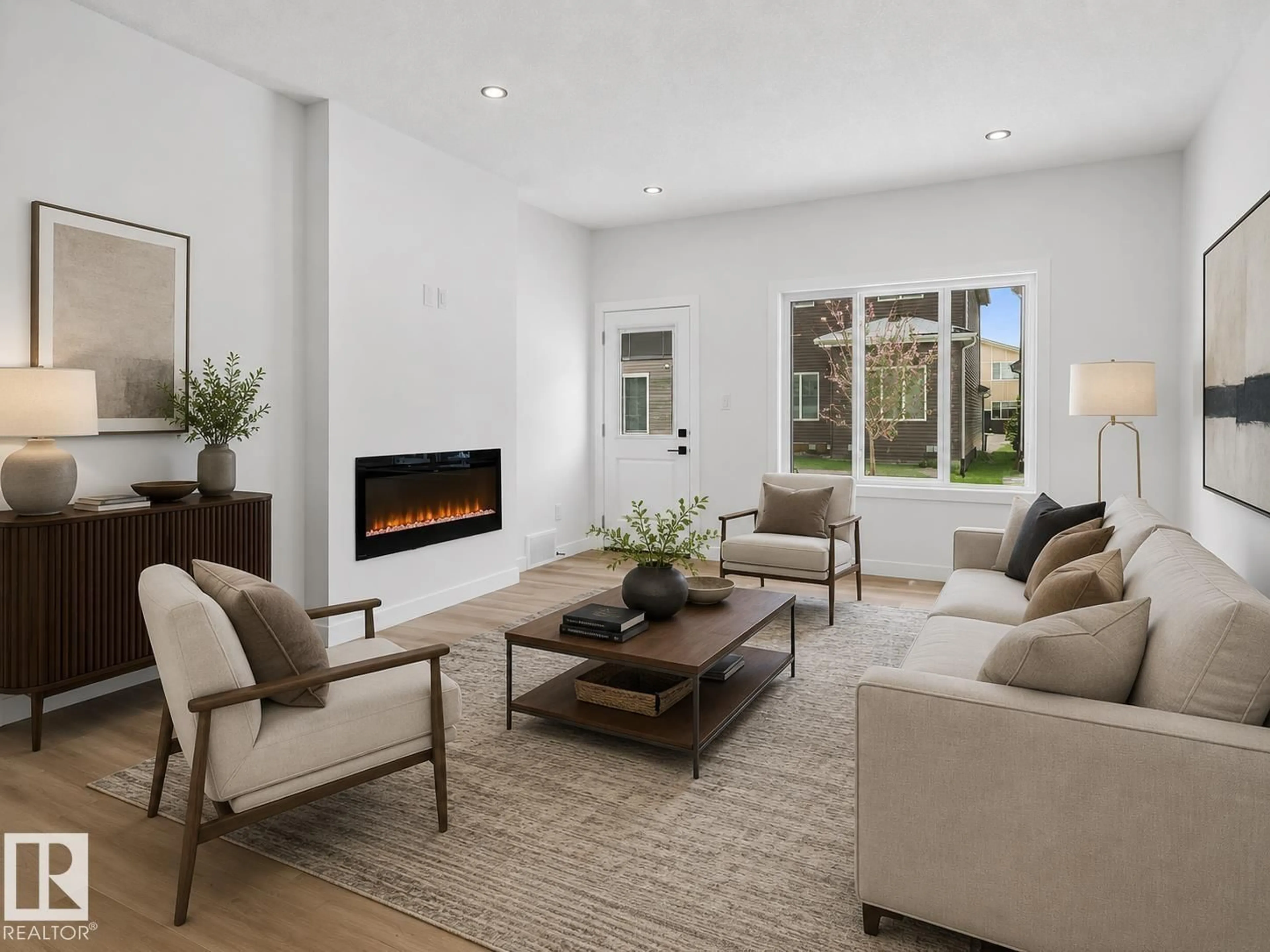 Living room with furniture, unknown for 3318 CHICKADEE DR, Edmonton Alberta T5V1R5