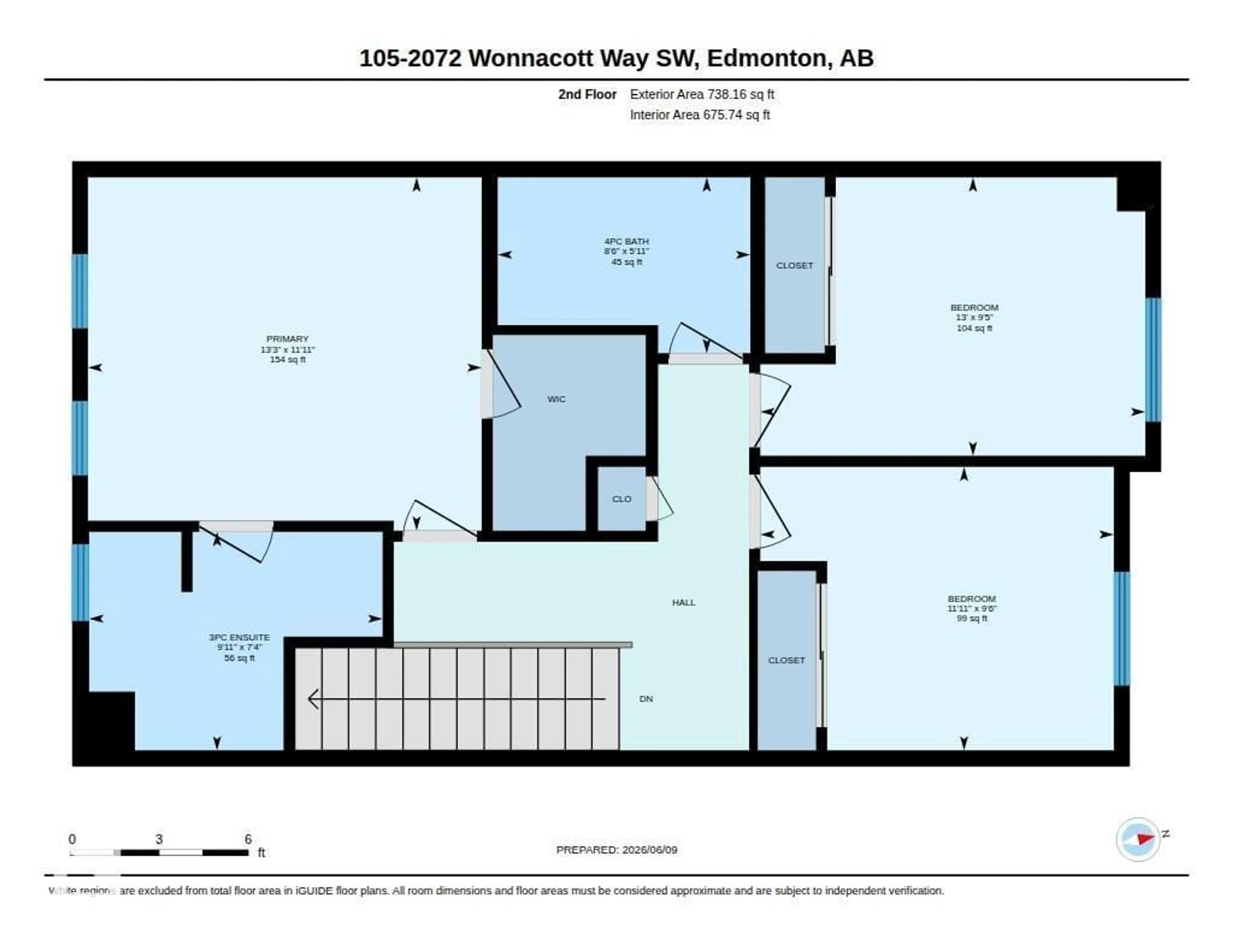 Floor plan for 105 - 2072 WONNACOTT WY, Edmonton Alberta T6X2V7