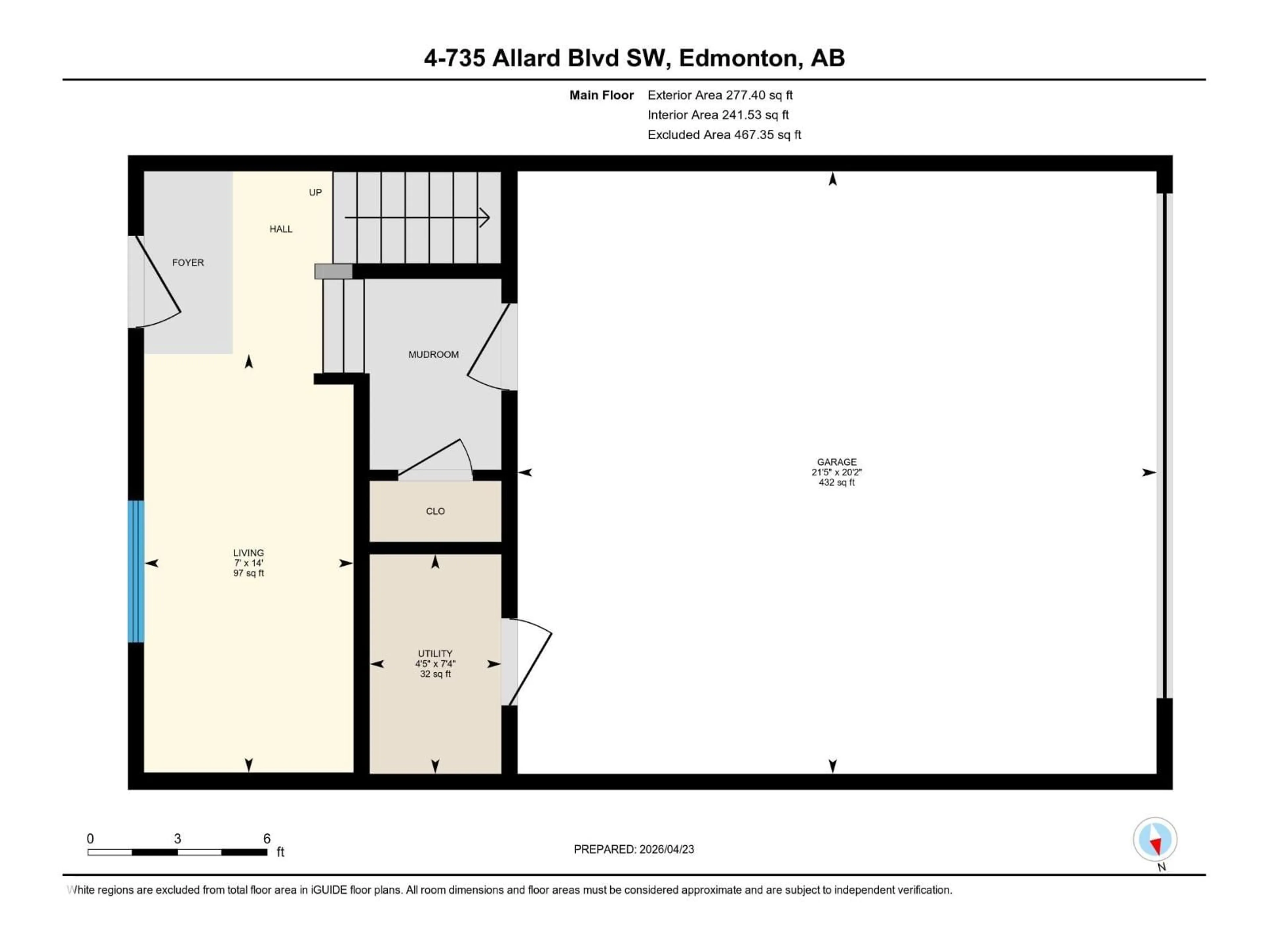 Floor plan for 4 - 735 ALLARD BV, Edmonton Alberta T6W3W5