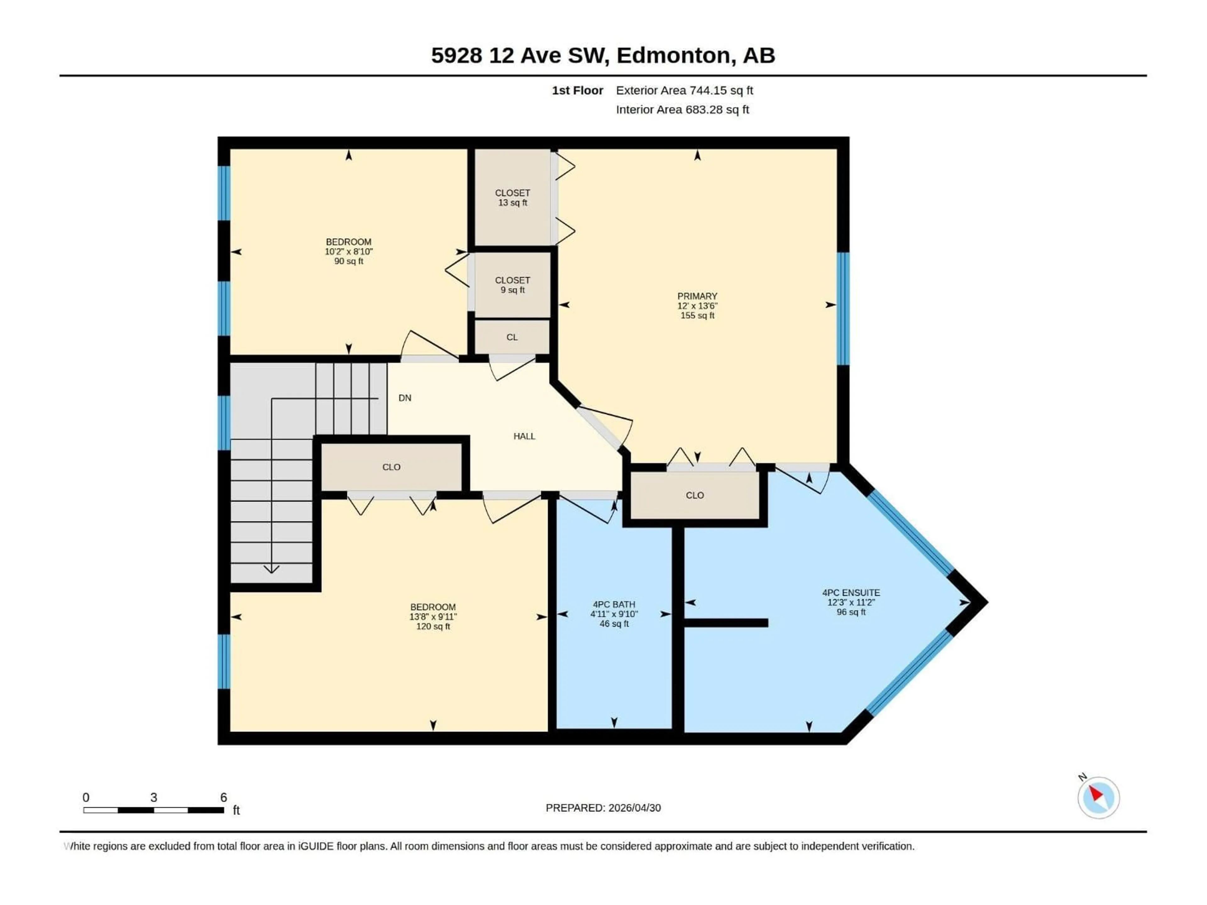 Floor plan for SW - 5928 12 AV, Edmonton Alberta T6X0M7