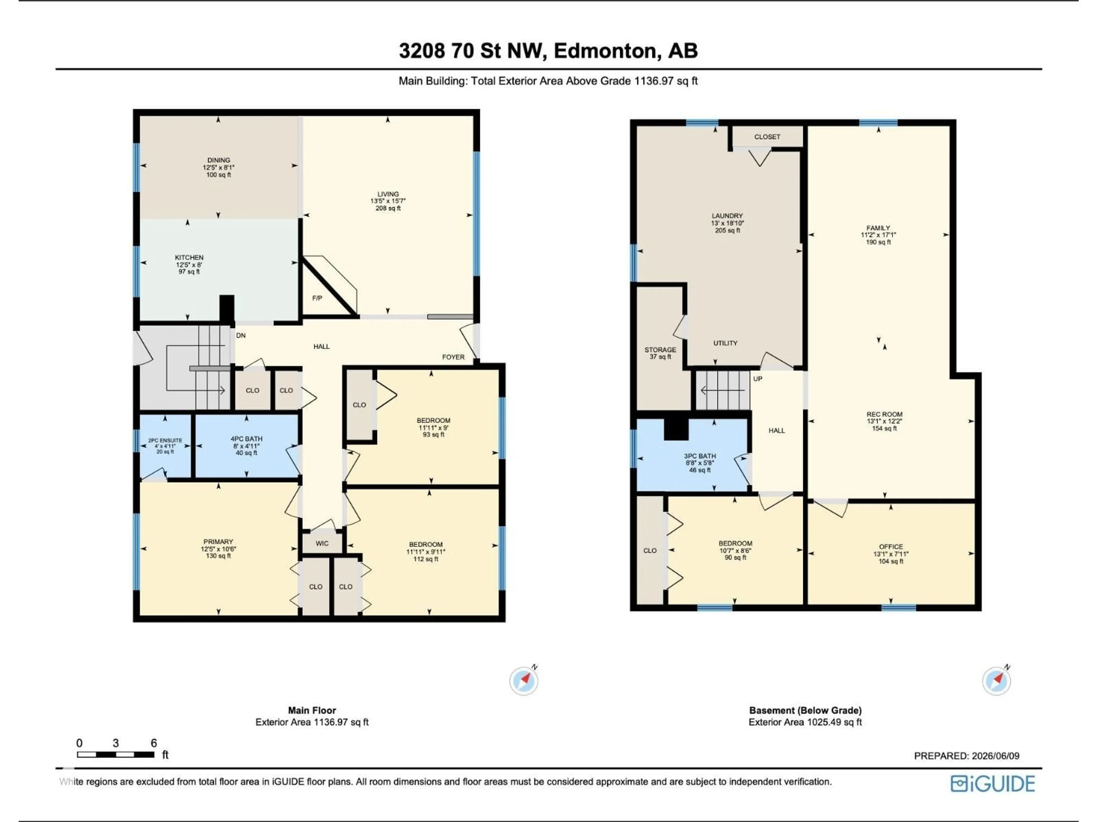 Floor plan for 3208 70 ST, Edmonton Alberta T6K1L2