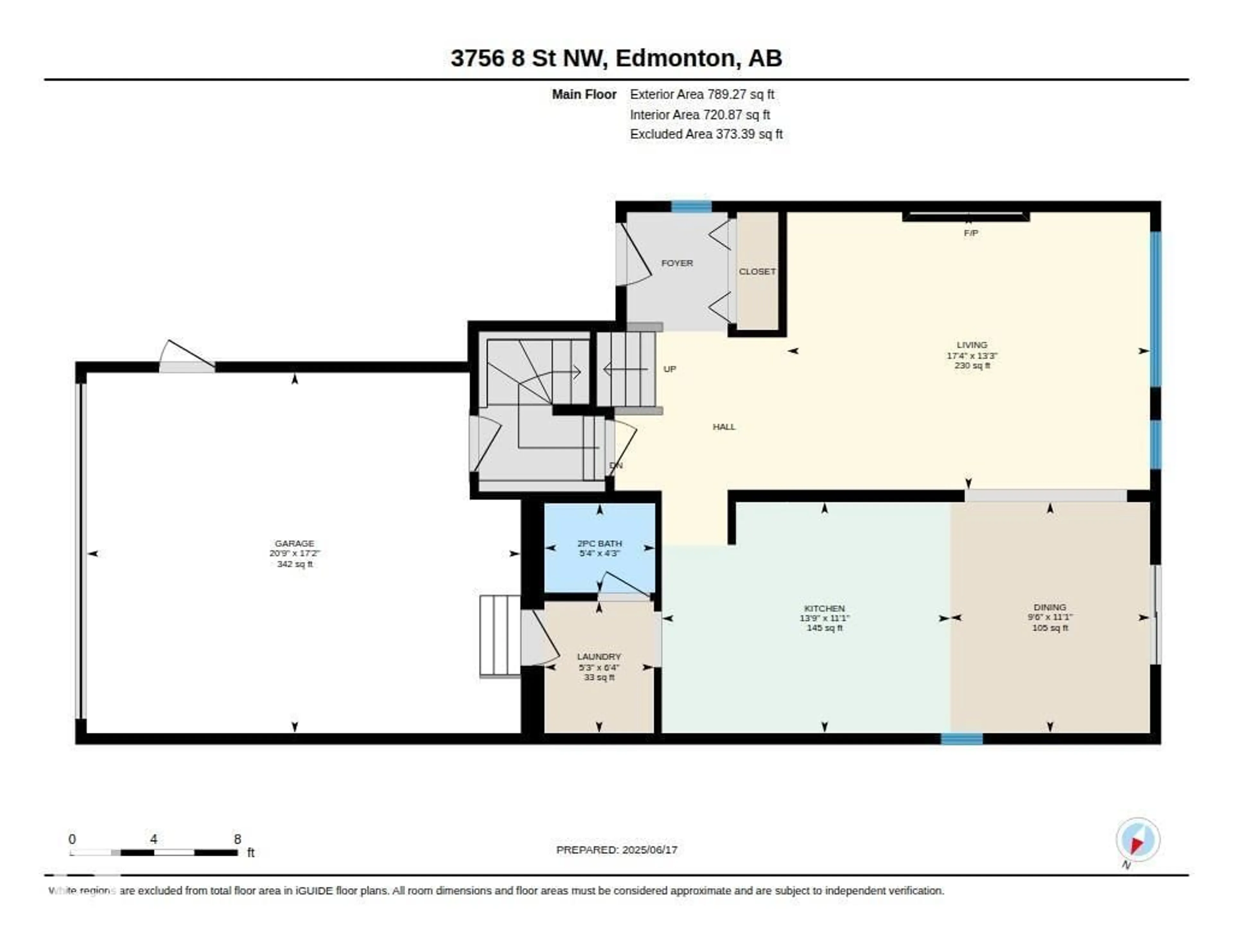 Floor plan for 3756 8 ST, Edmonton Alberta T6T0S1
