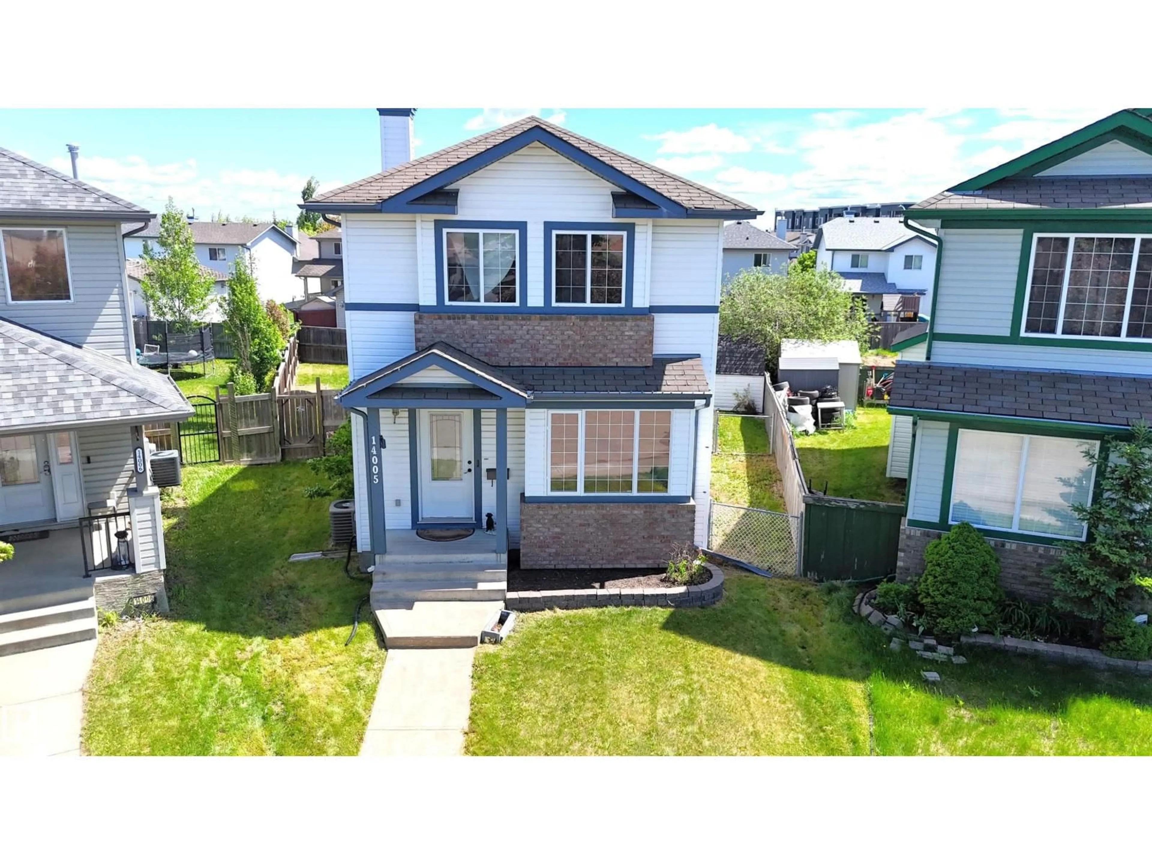 A pic from outside/outdoor area/front of a property/back of a property/a pic from drone, street for 14005 158A AV, Edmonton Alberta T6V1V7