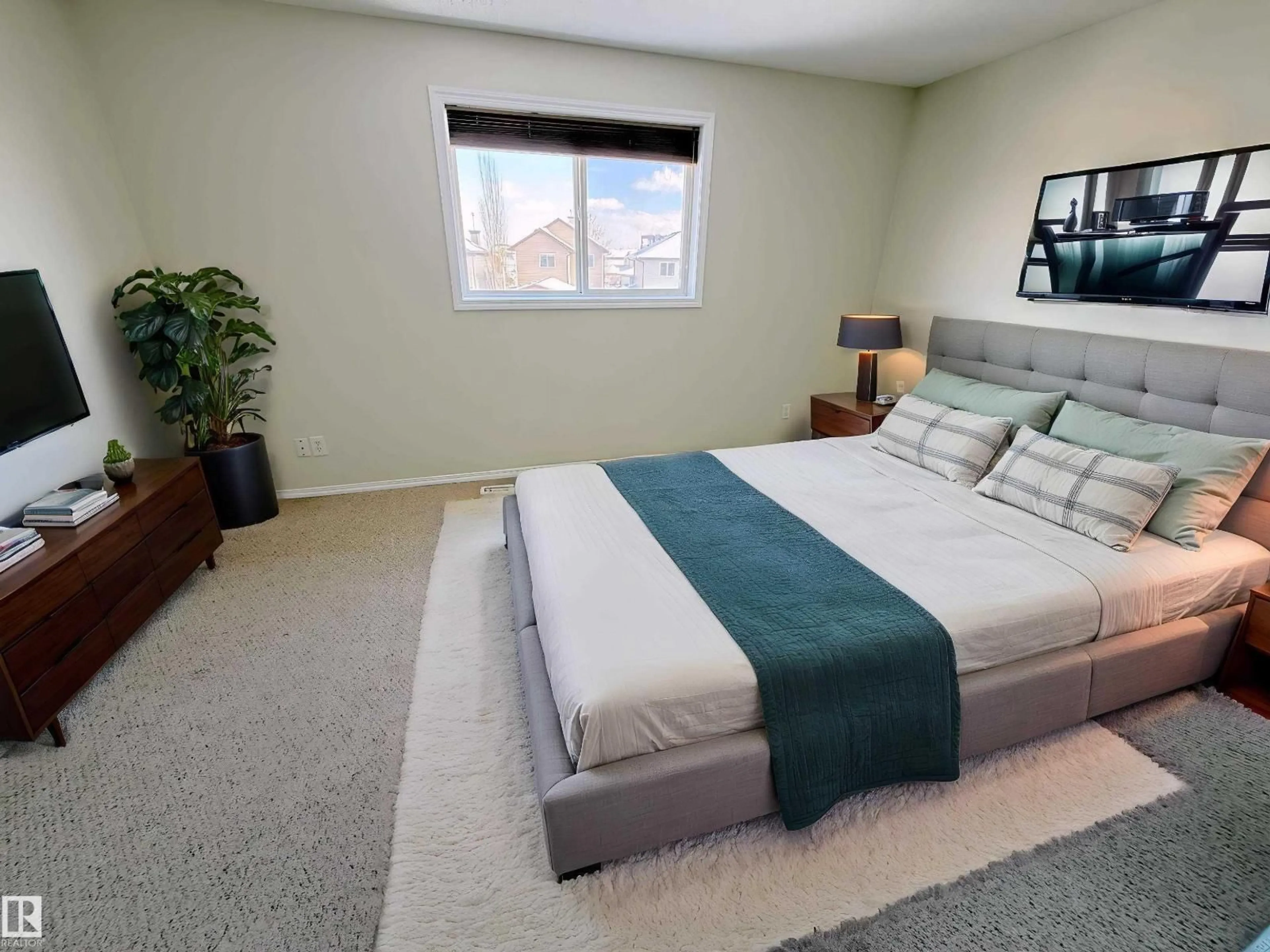 Bedroom with bed, carpet floor for 14005 158A AV, Edmonton Alberta T6V1V7