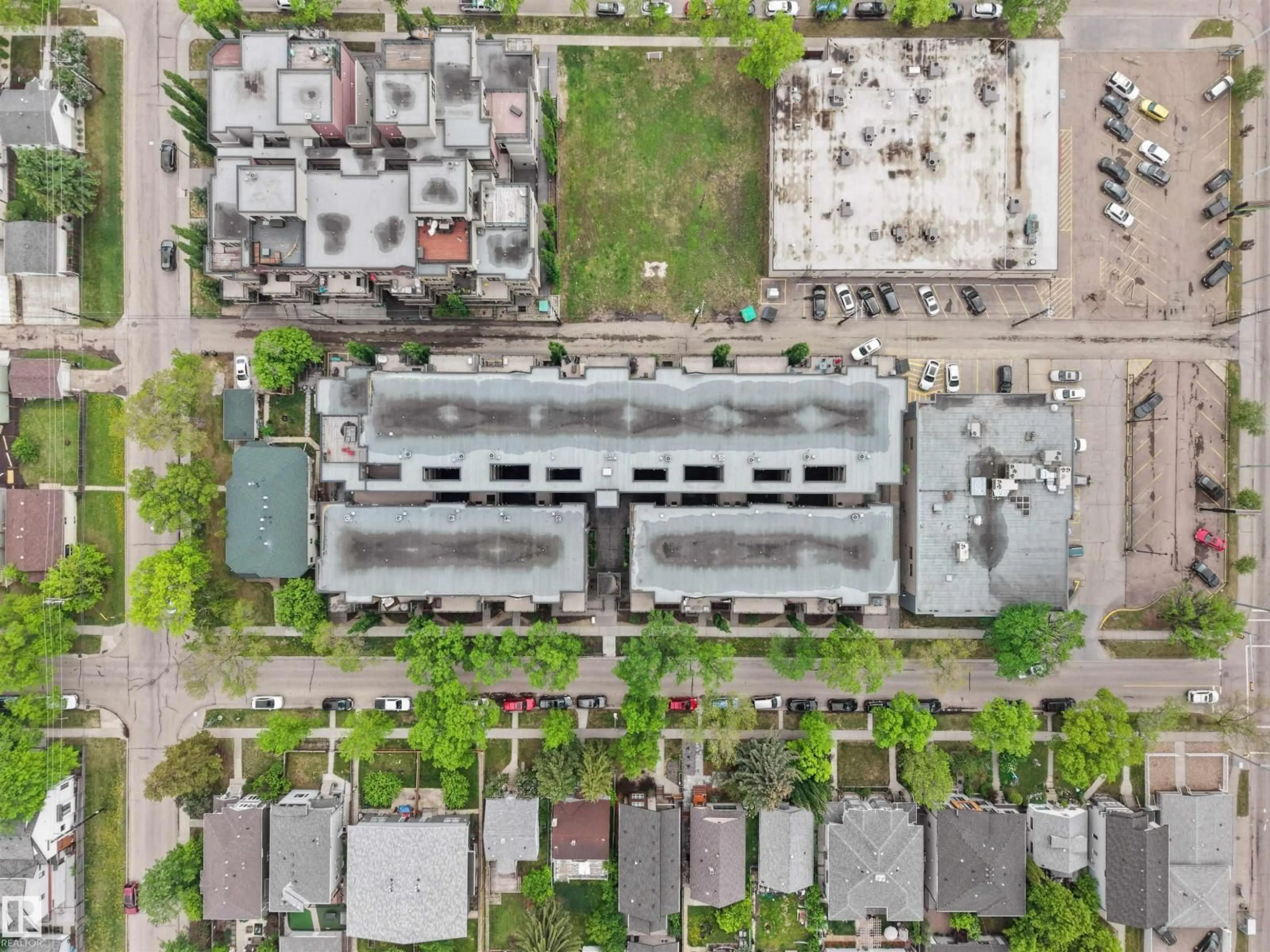 A pic from outside/outdoor area/front of a property/back of a property/a pic from drone, building for #110 - 10811 72 AV, Edmonton Alberta T6E1A4