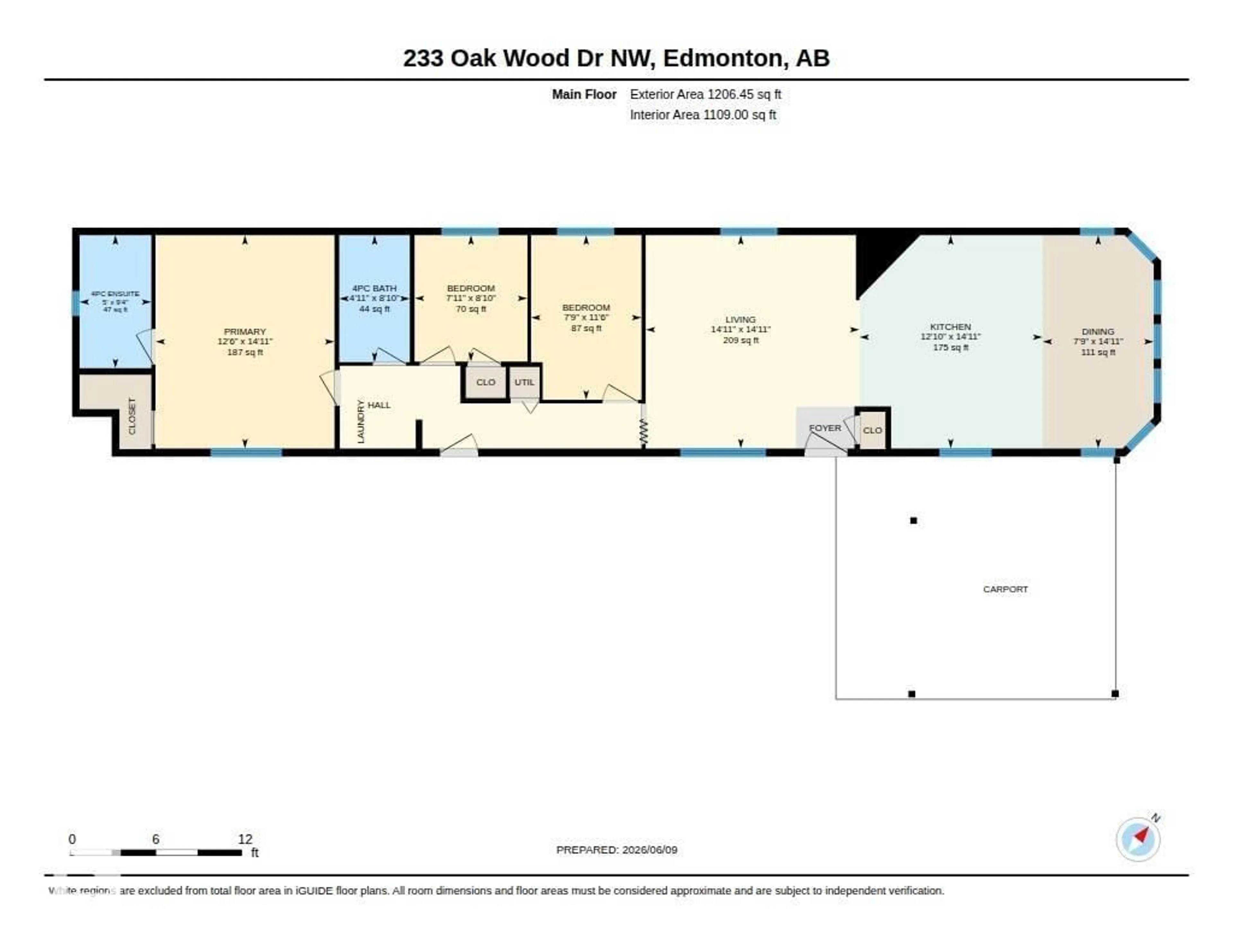 Floor plan for 233 OAK WOOD DRIVE, Edmonton Alberta T6P0A4