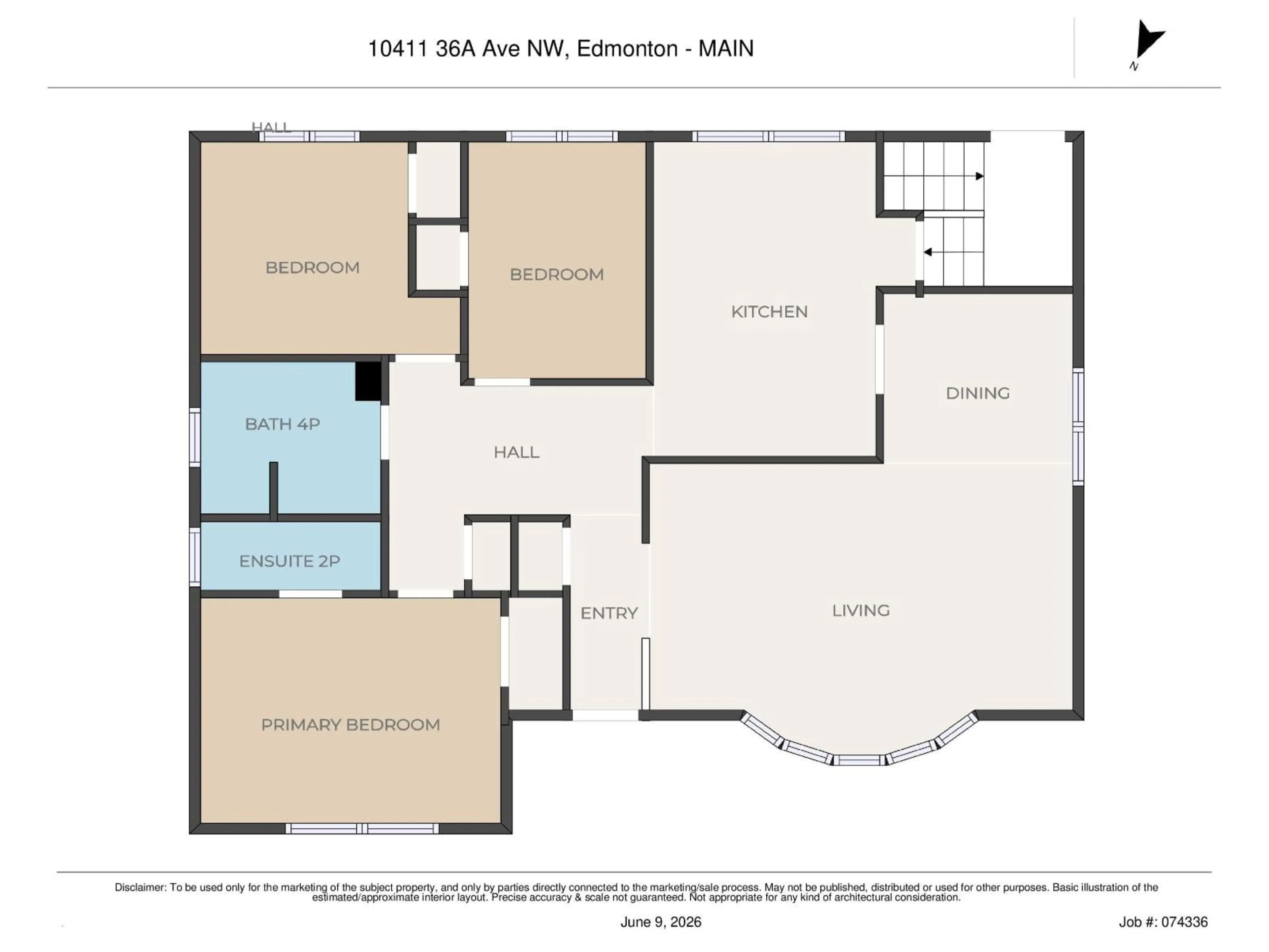 Floor plan for 10411 36A AV, Edmonton Alberta T6J2H7