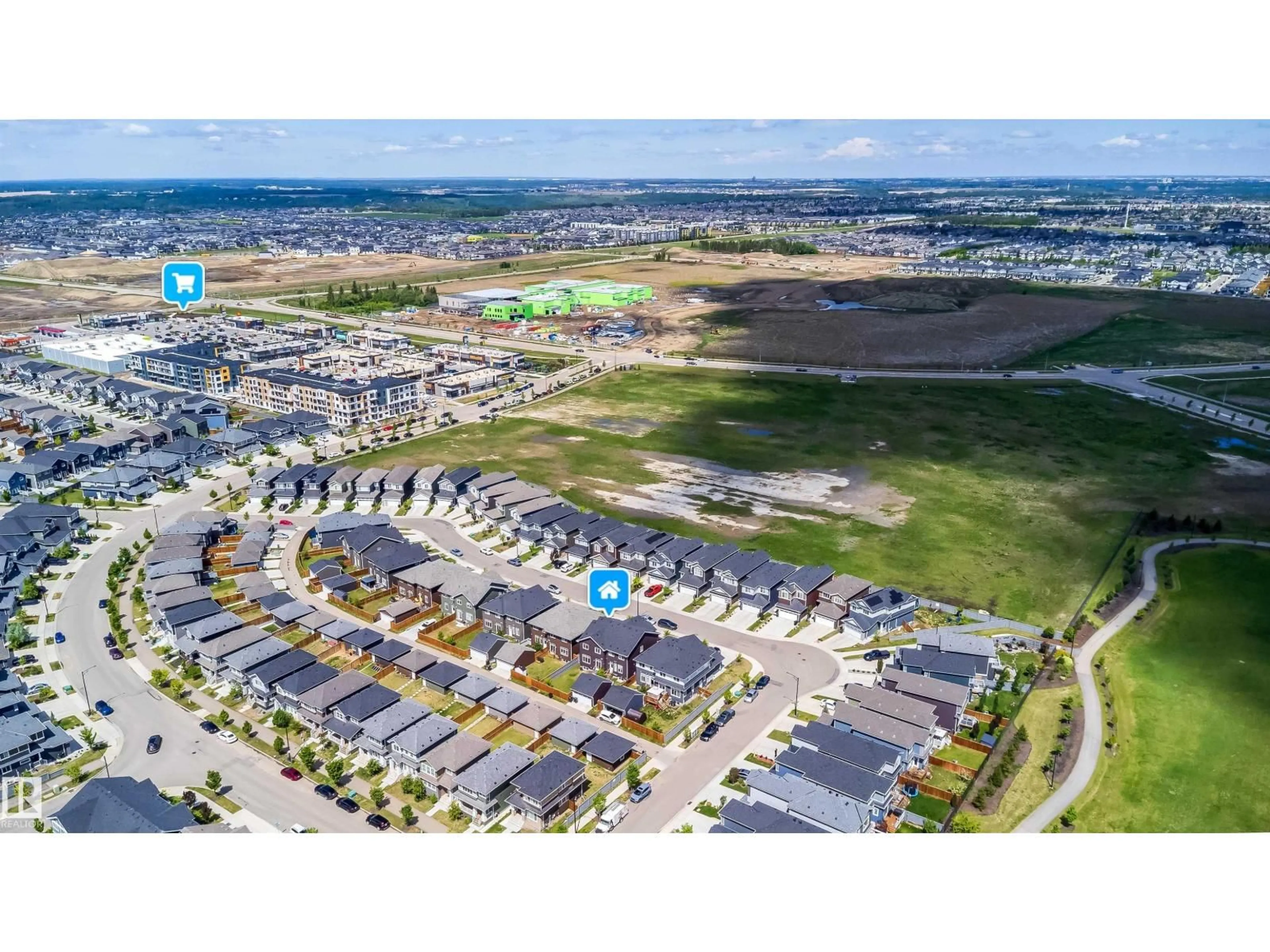 A pic from outside/outdoor area/front of a property/back of a property/a pic from drone, street for SW - 16123 31 AV, Edmonton Alberta T6W4X2