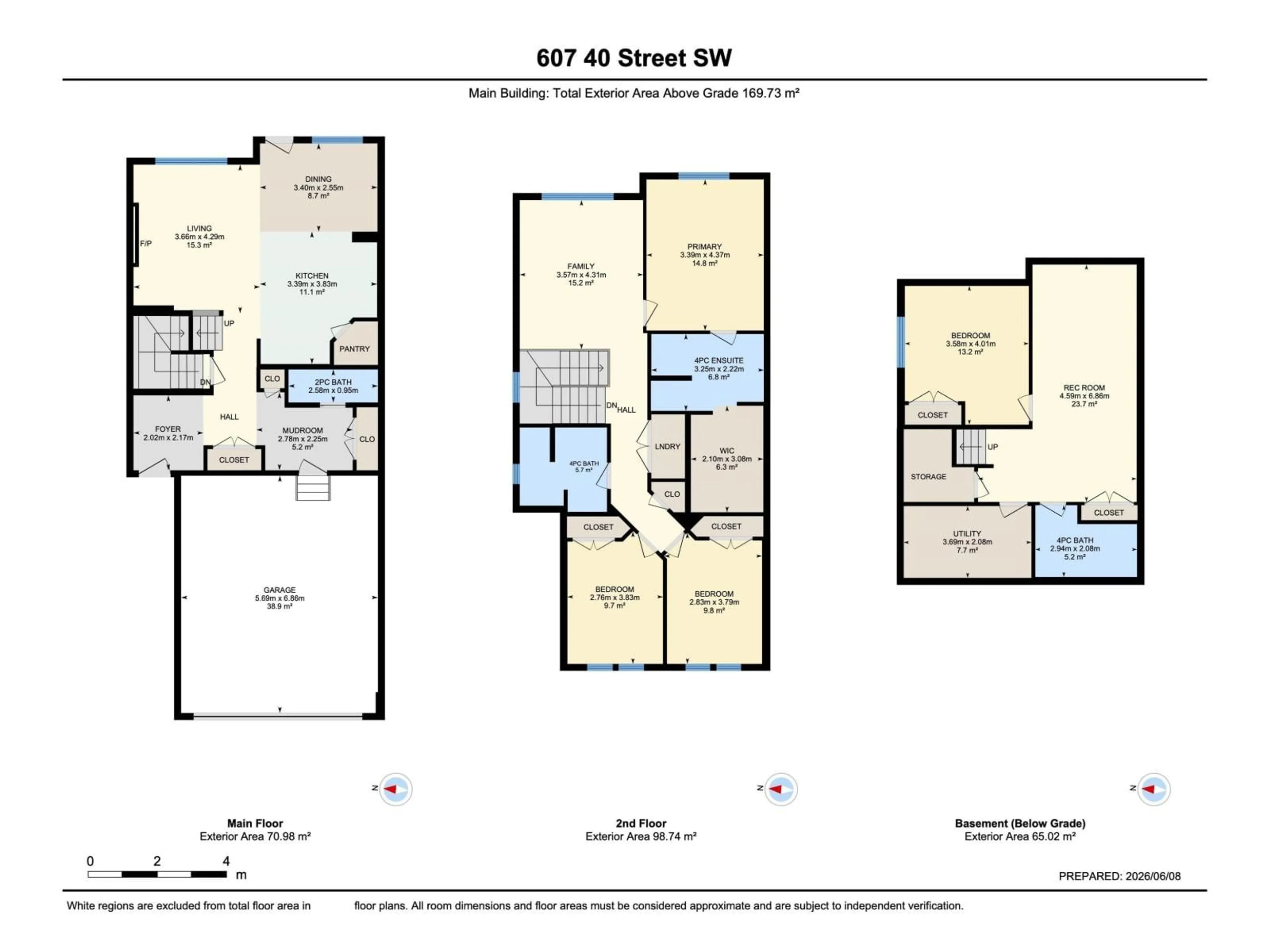 Floor plan for SW - 607 40 ST, Edmonton Alberta T6X2G4