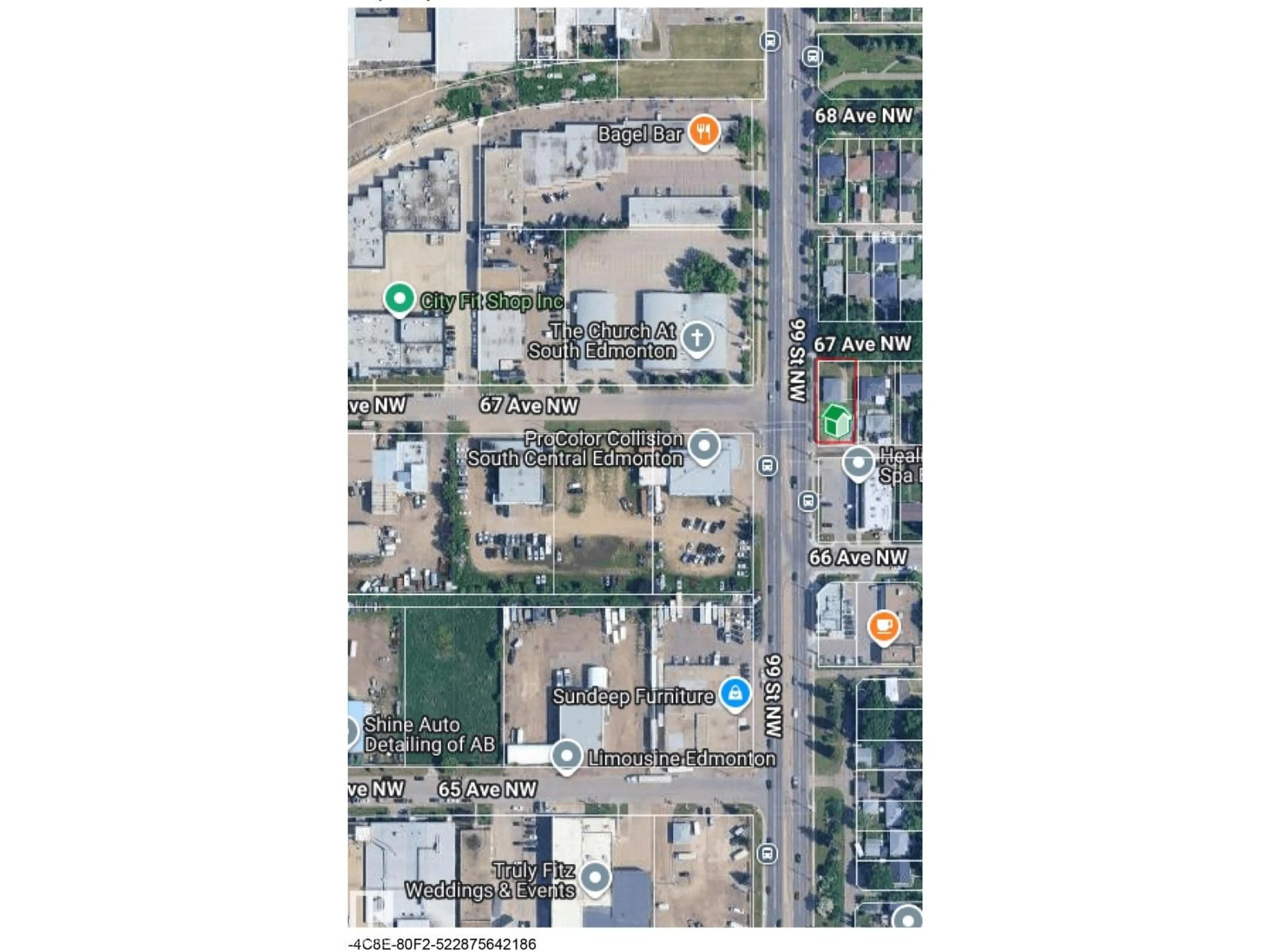 Picture of a map for 9859 67 AV, Edmonton Alberta T6E0P3