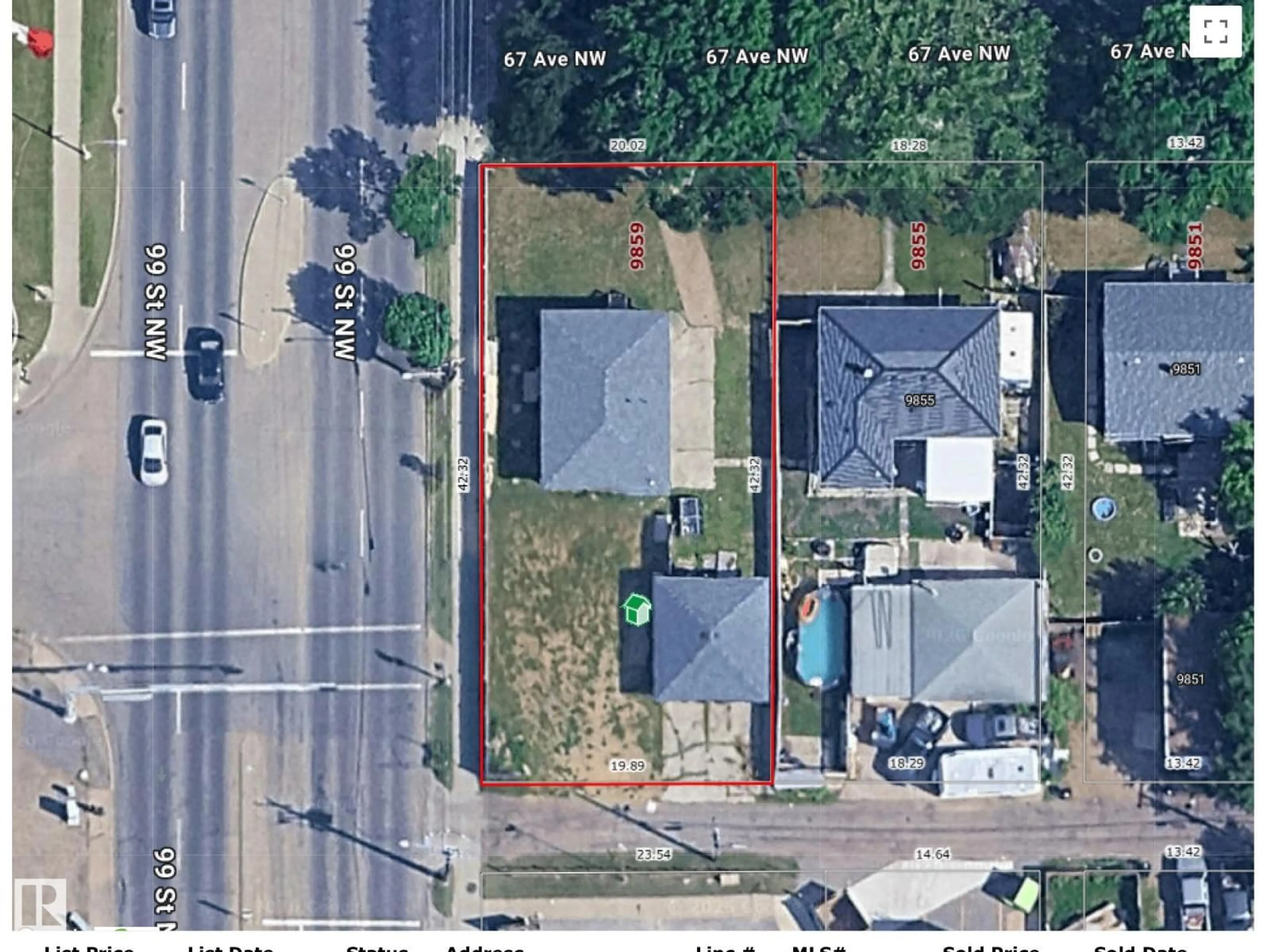 A pic from outside/outdoor area/front of a property/back of a property/a pic from drone, street for 9859 67 AV, Edmonton Alberta T6E0P3