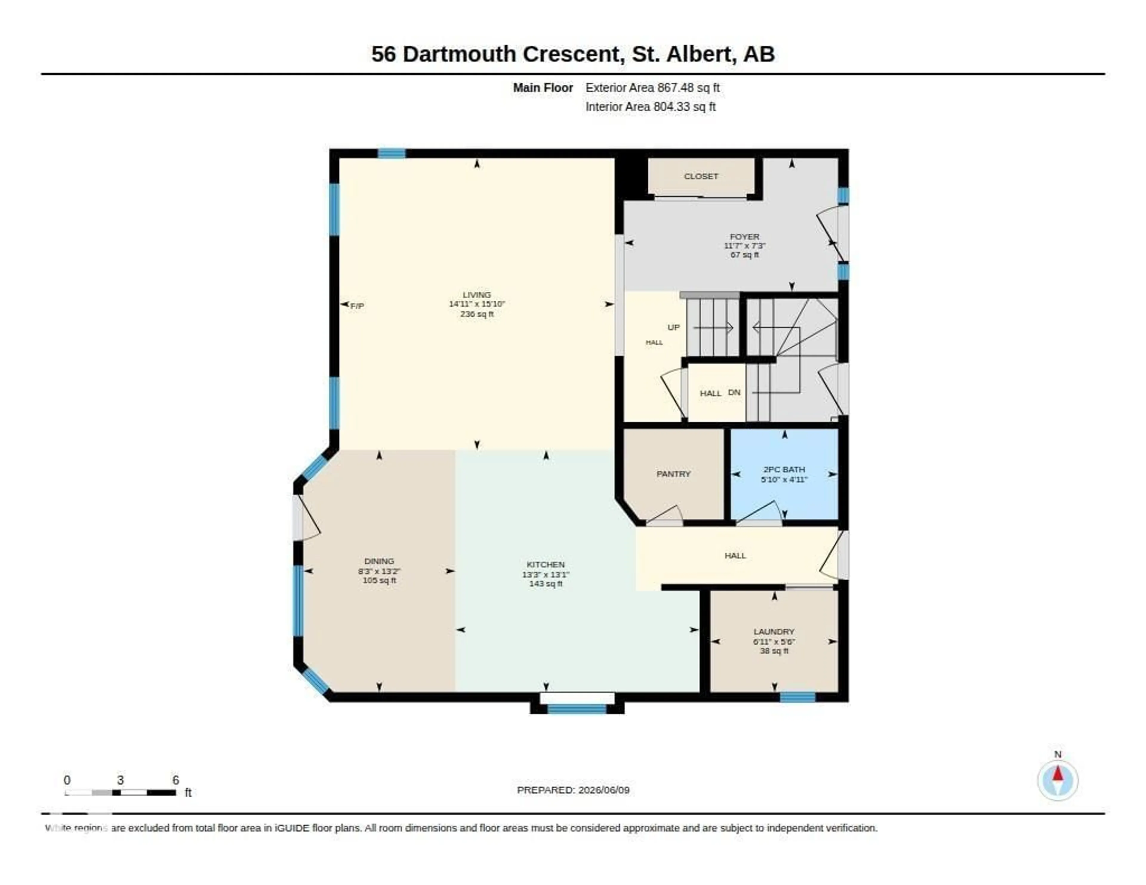 Floor plan for 56 DARTMOUTH CR, St. Albert Alberta T8N6V8