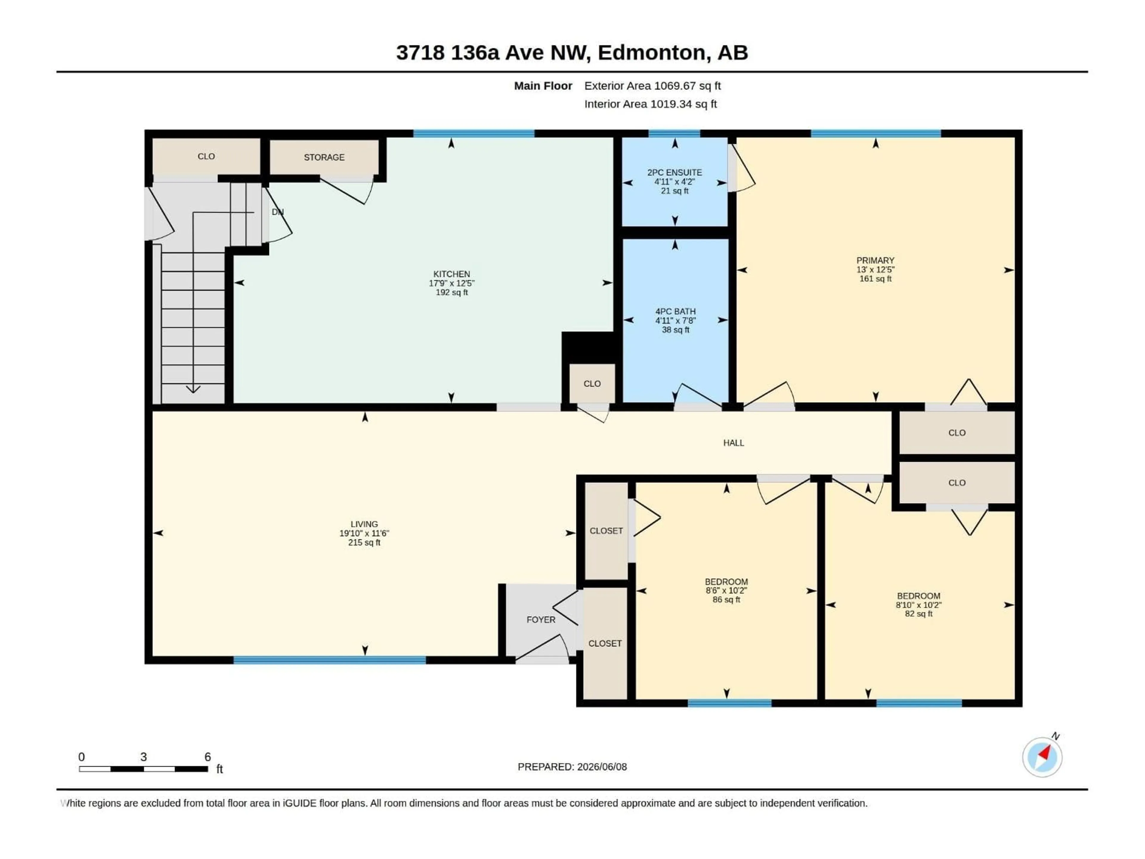 Floor plan for NW - 3718 136A AV, Edmonton Alberta T5A2P4
