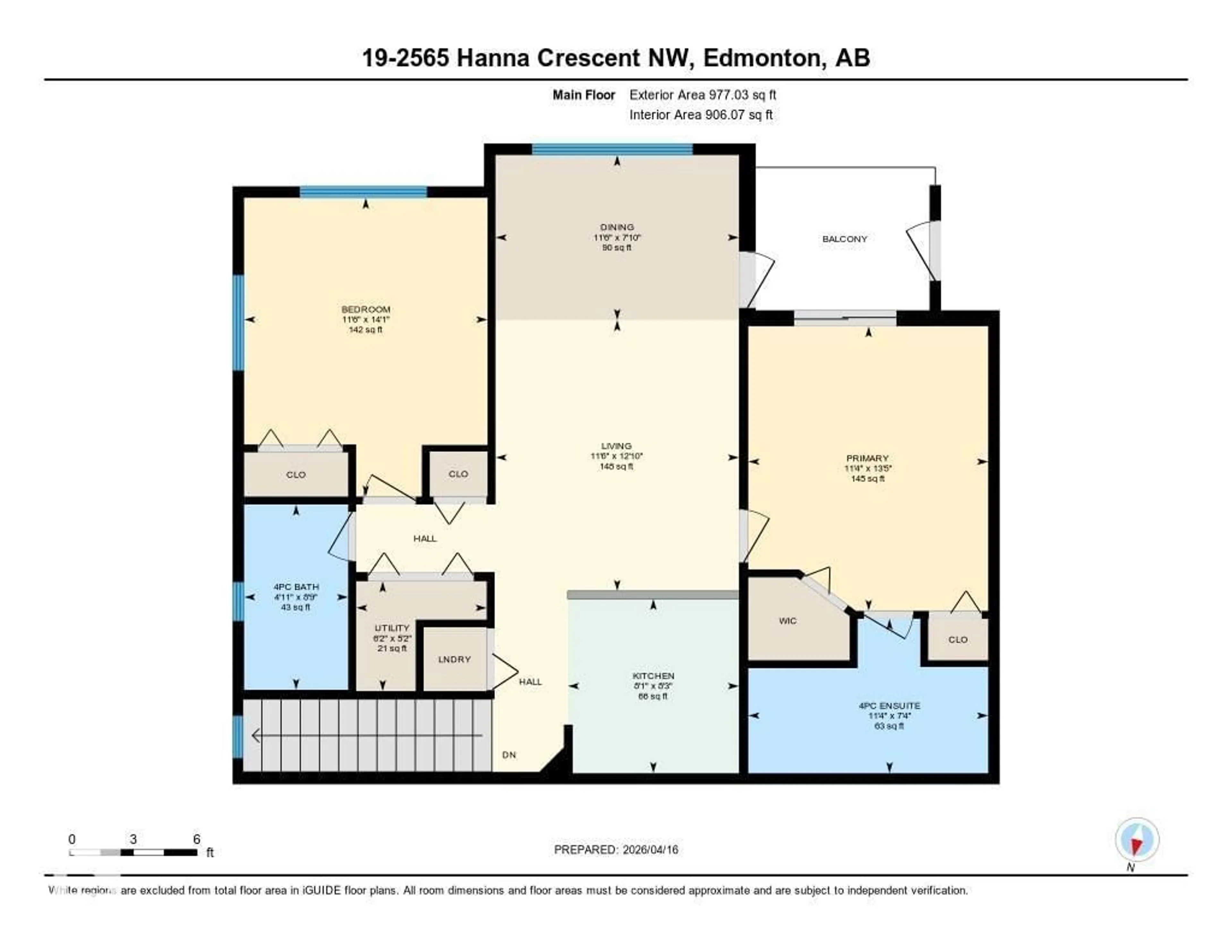 Floor plan for 19 - 2565 HANNA CR, Edmonton Alberta T6R0M4