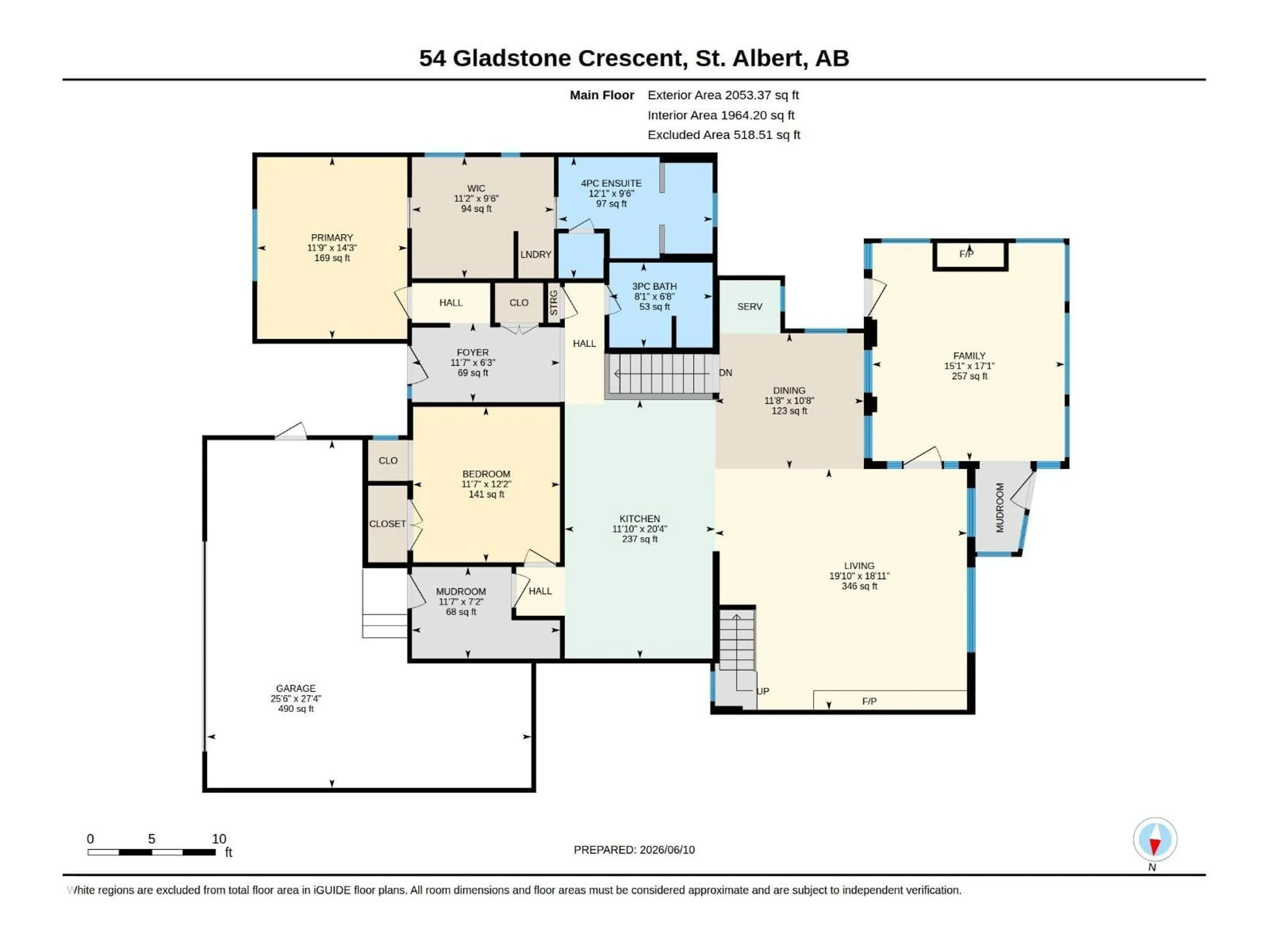 Floor plan for 54 GLADSTONE CR, St. Albert Alberta T8N0W7