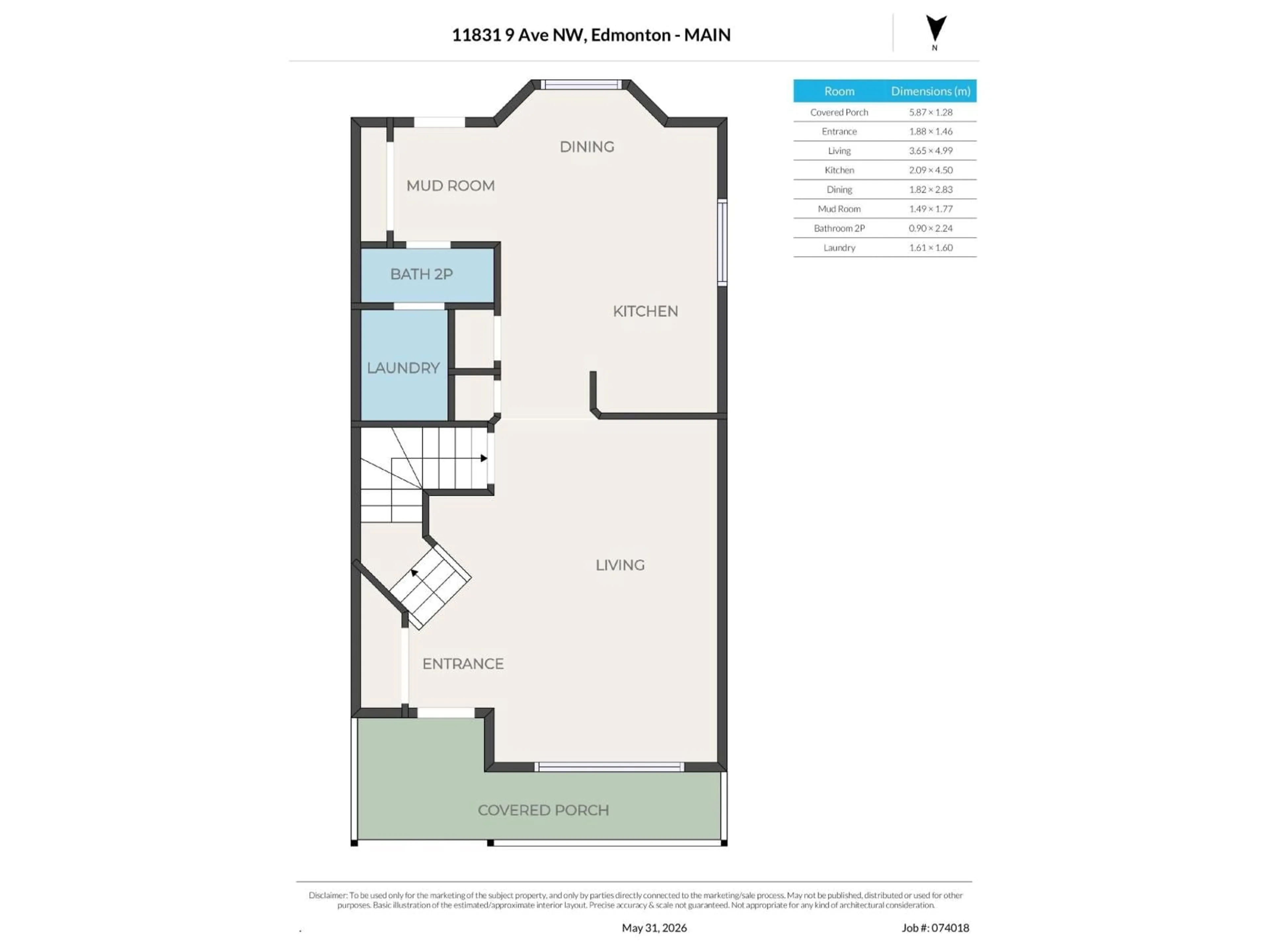 Floor plan for 11831 9 AV, Edmonton Alberta T6J7A1