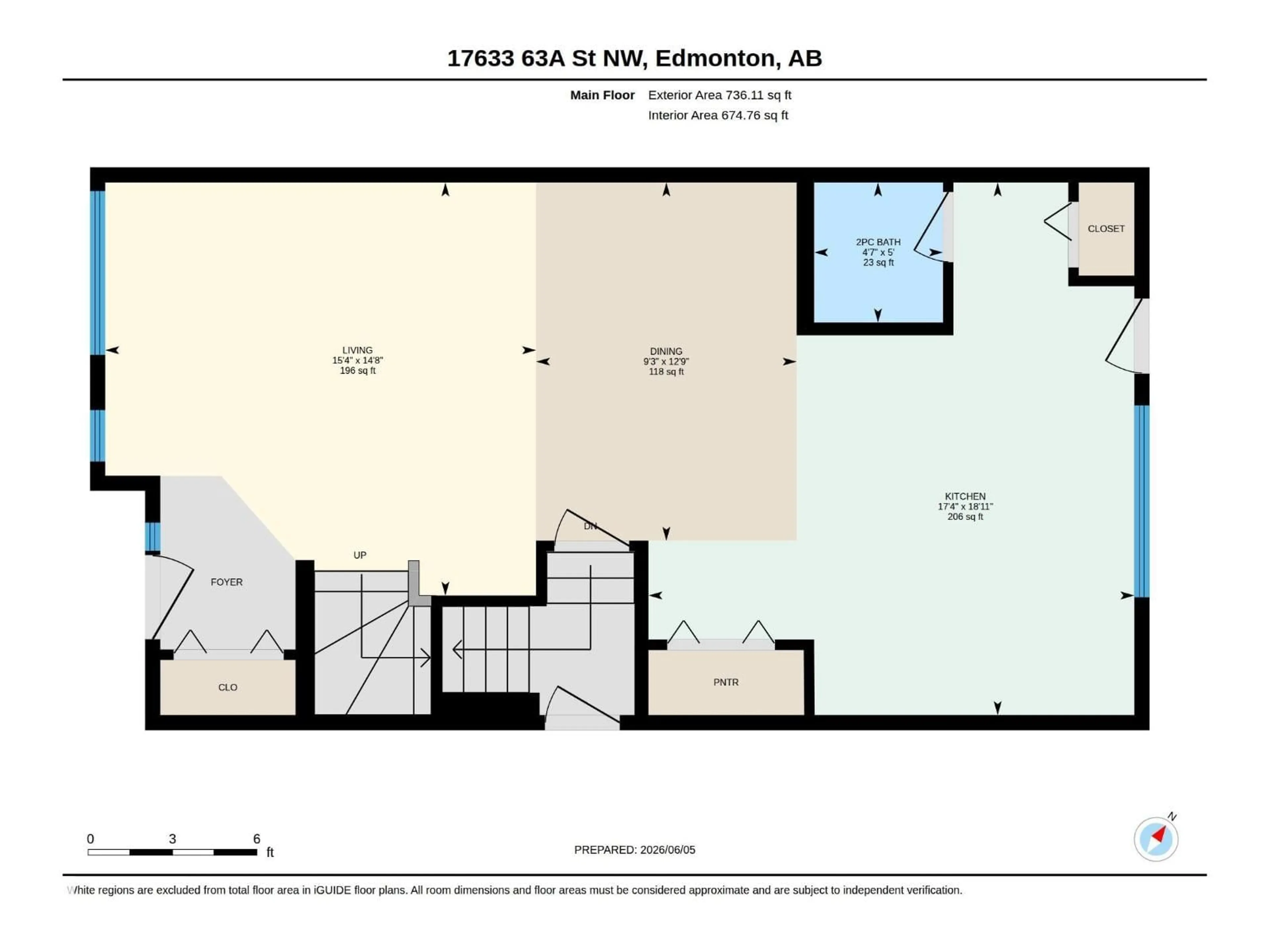 Floor plan for 17633 63A ST, Edmonton Alberta T5Y0Y8