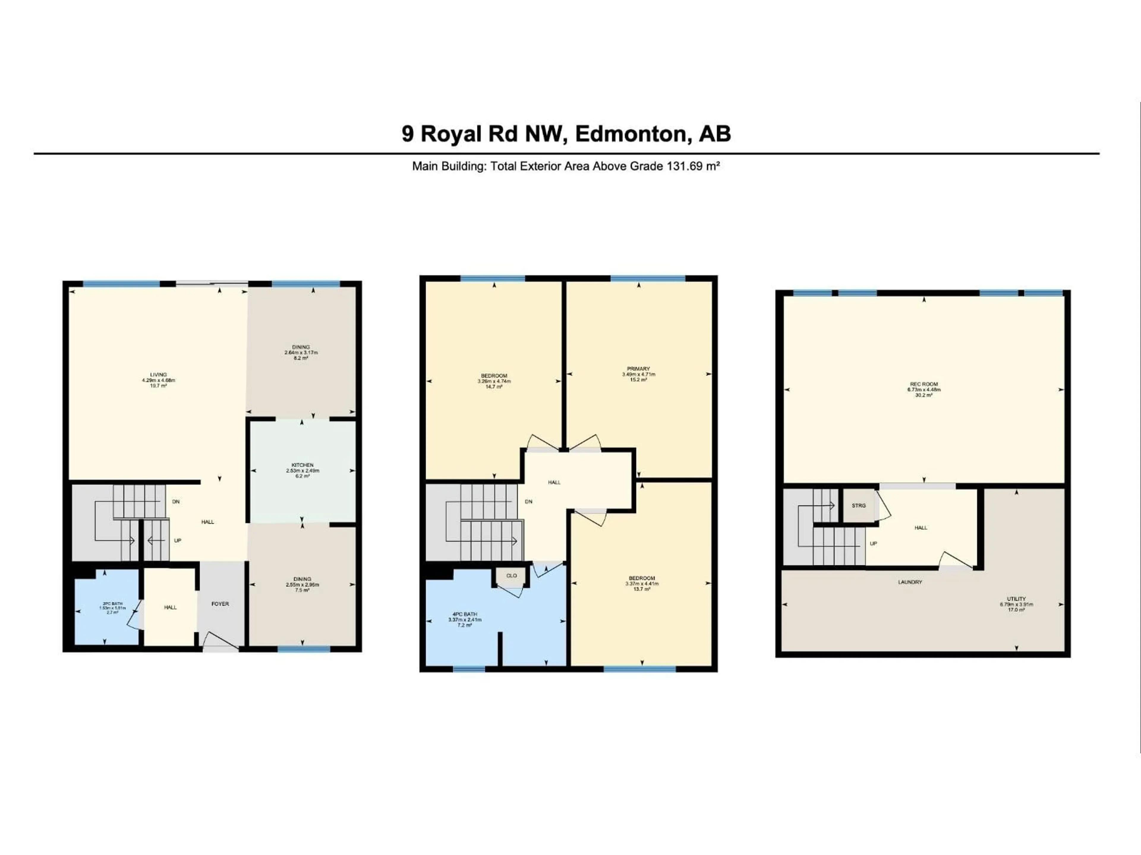 Floor plan for 9 ROYAL RD, Edmonton Alberta T6J2E7