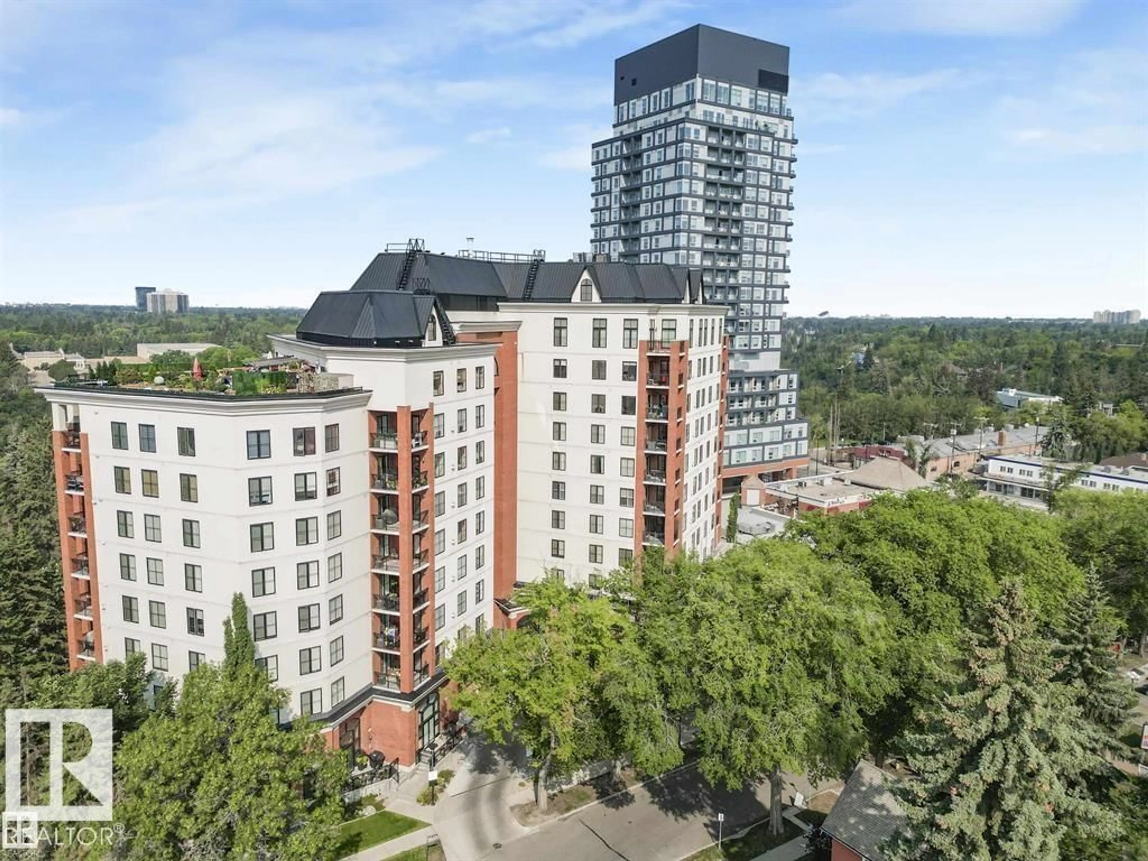 A pic from outside/outdoor area/front of a property/back of a property/a pic from drone, city buildings view from balcony for #902 - 10108 125 ST, Edmonton Alberta T5N4B6