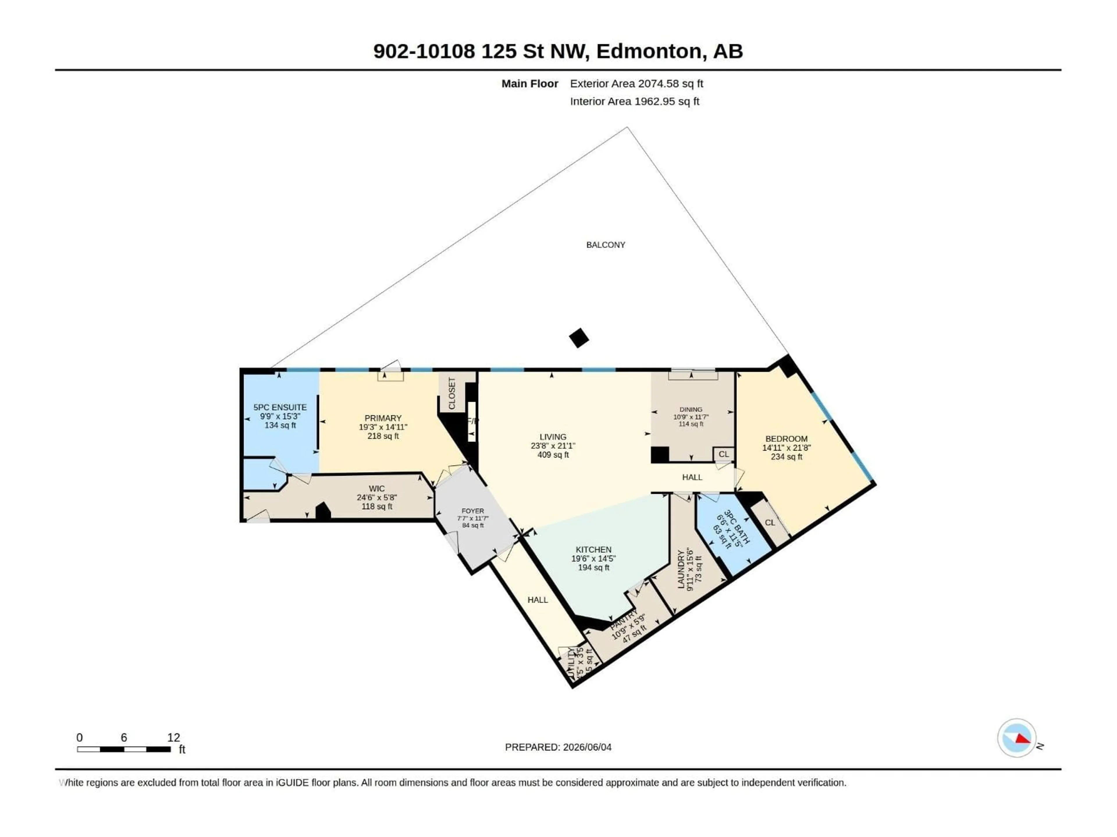 Floor plan for #902 - 10108 125 ST, Edmonton Alberta T5N4B6