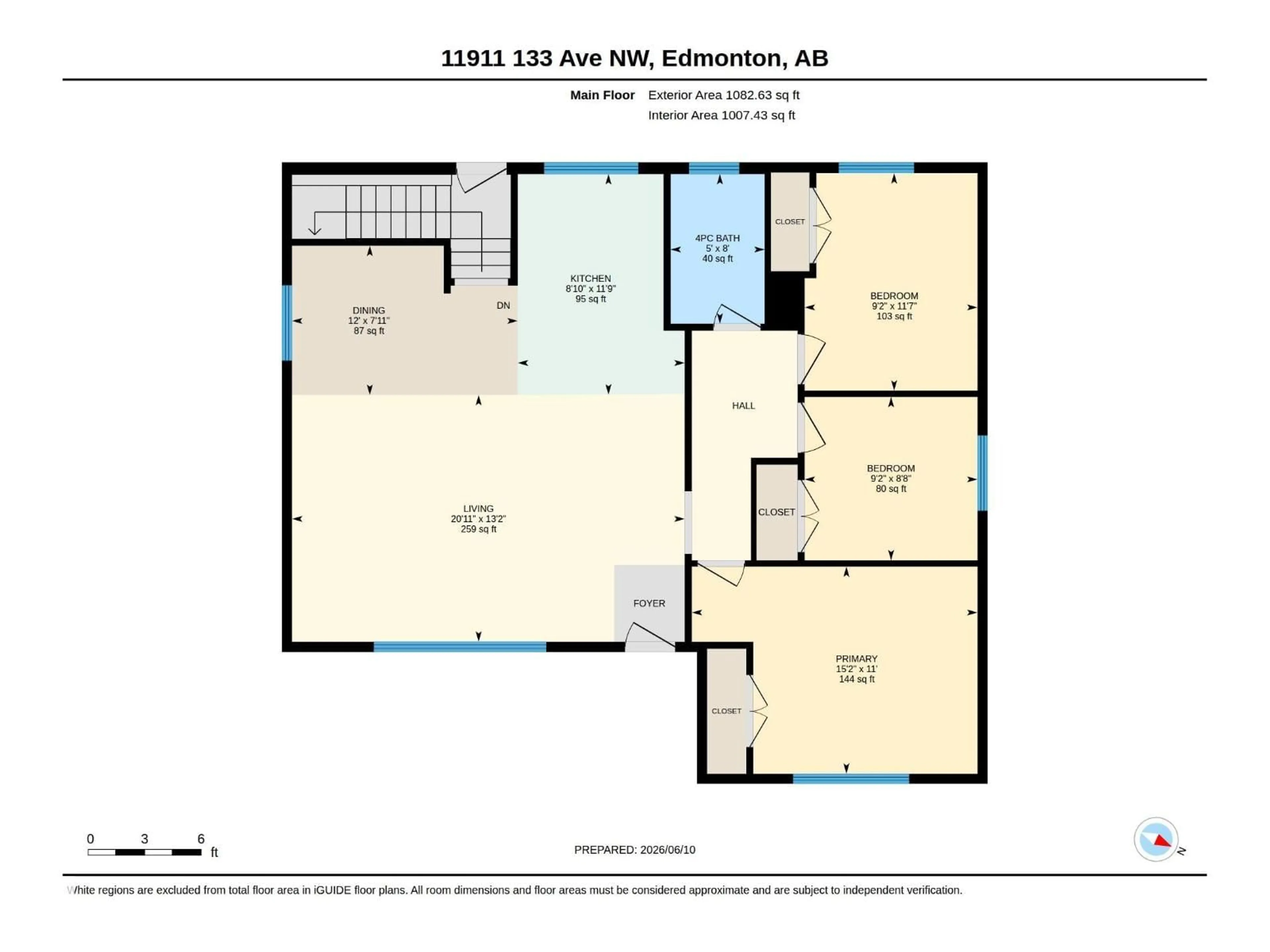 Floor plan for 11911 133 AV, Edmonton Alberta T5E1E8