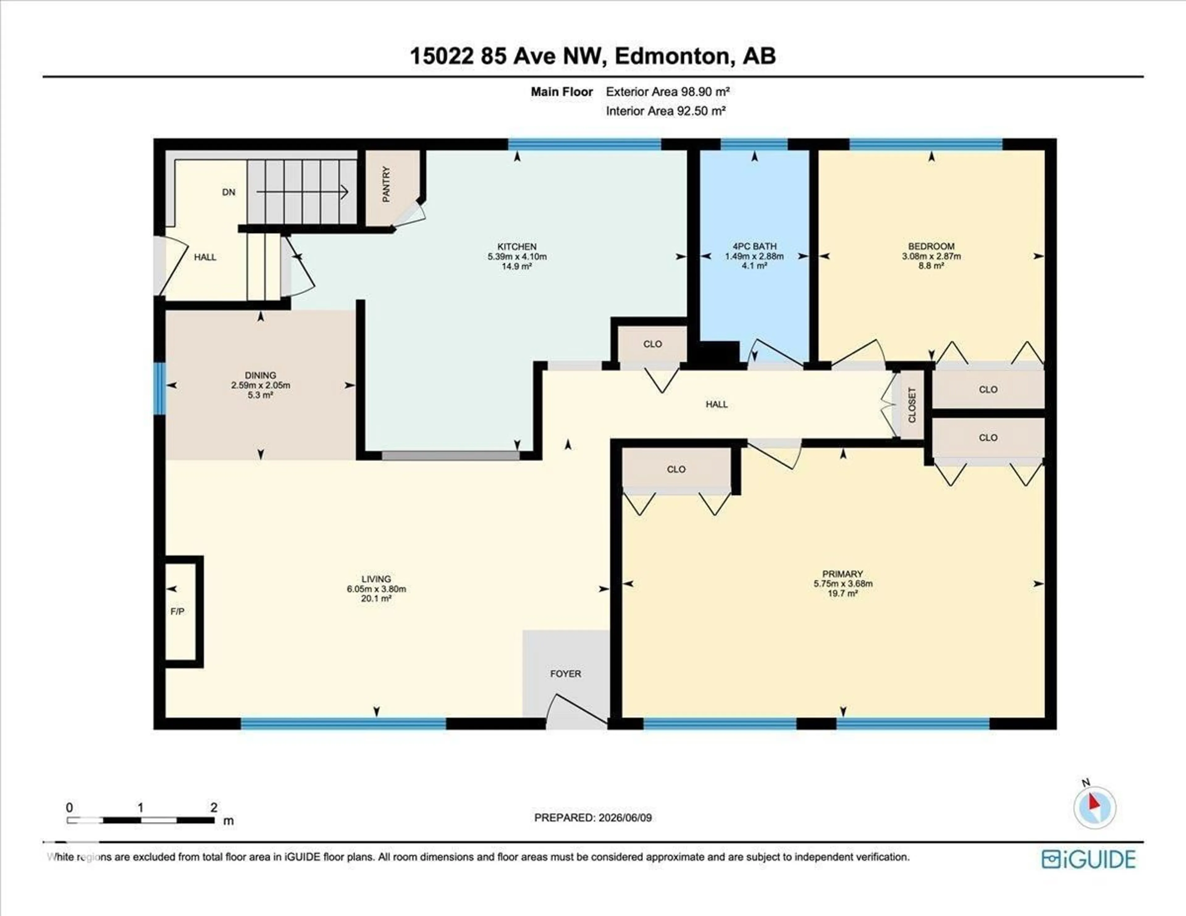 Floor plan for NW - 15022 85 AV, Edmonton Alberta T5R3Z7