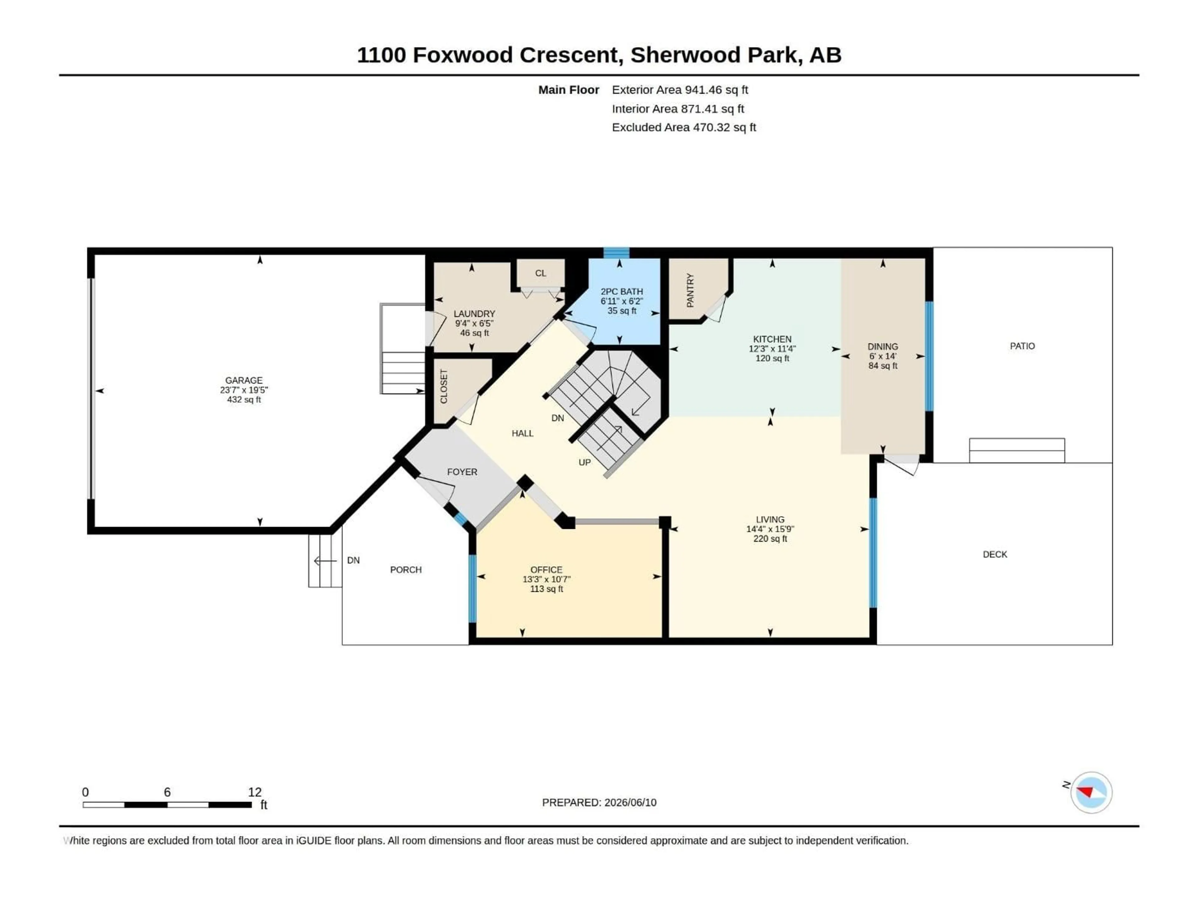 Floor plan for 1100 FOXWOOD CR, Sherwood Park Alberta T8A4X4