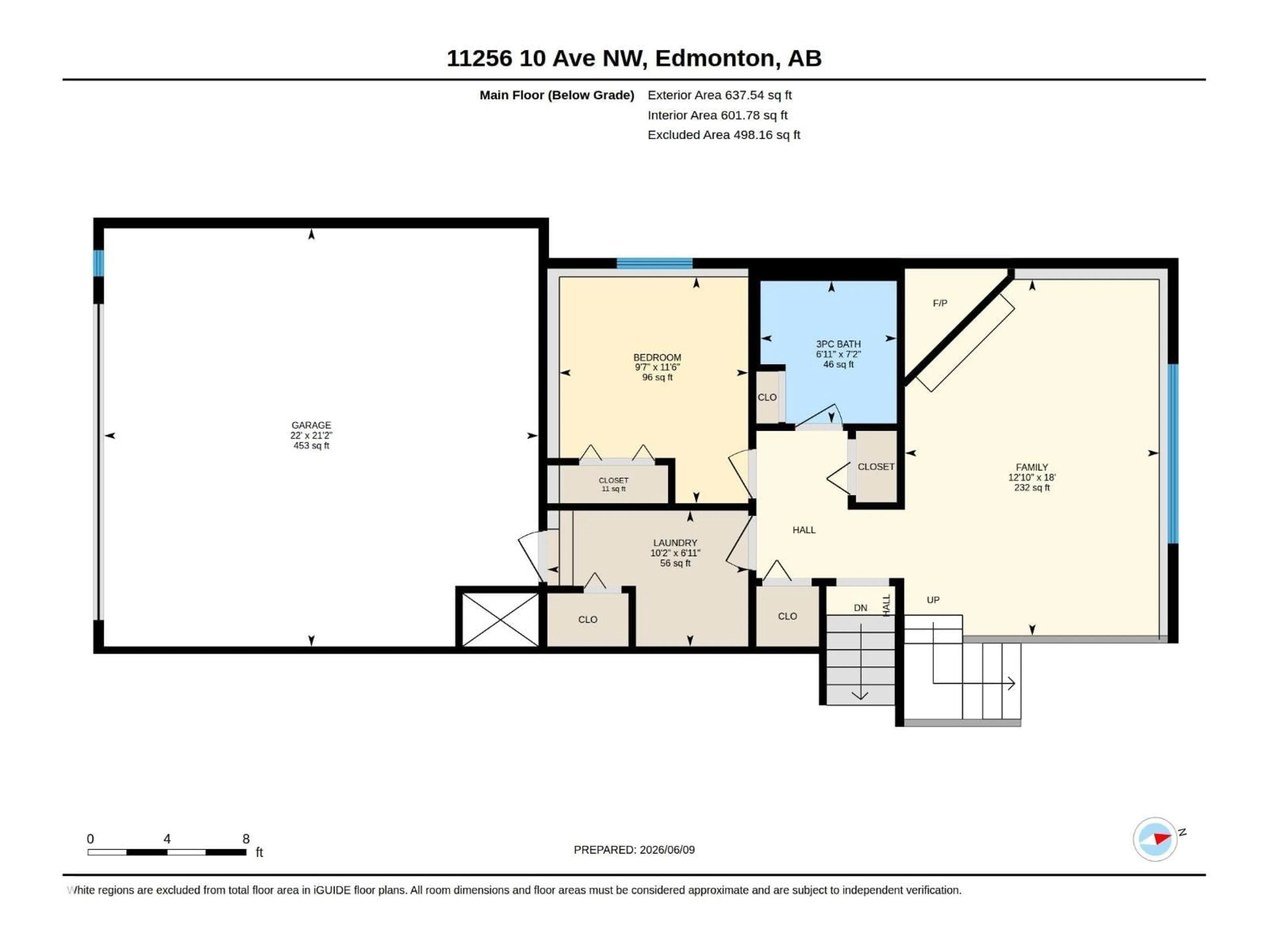 Floor plan for 11256 10 AV, Edmonton Alberta T6J6S2