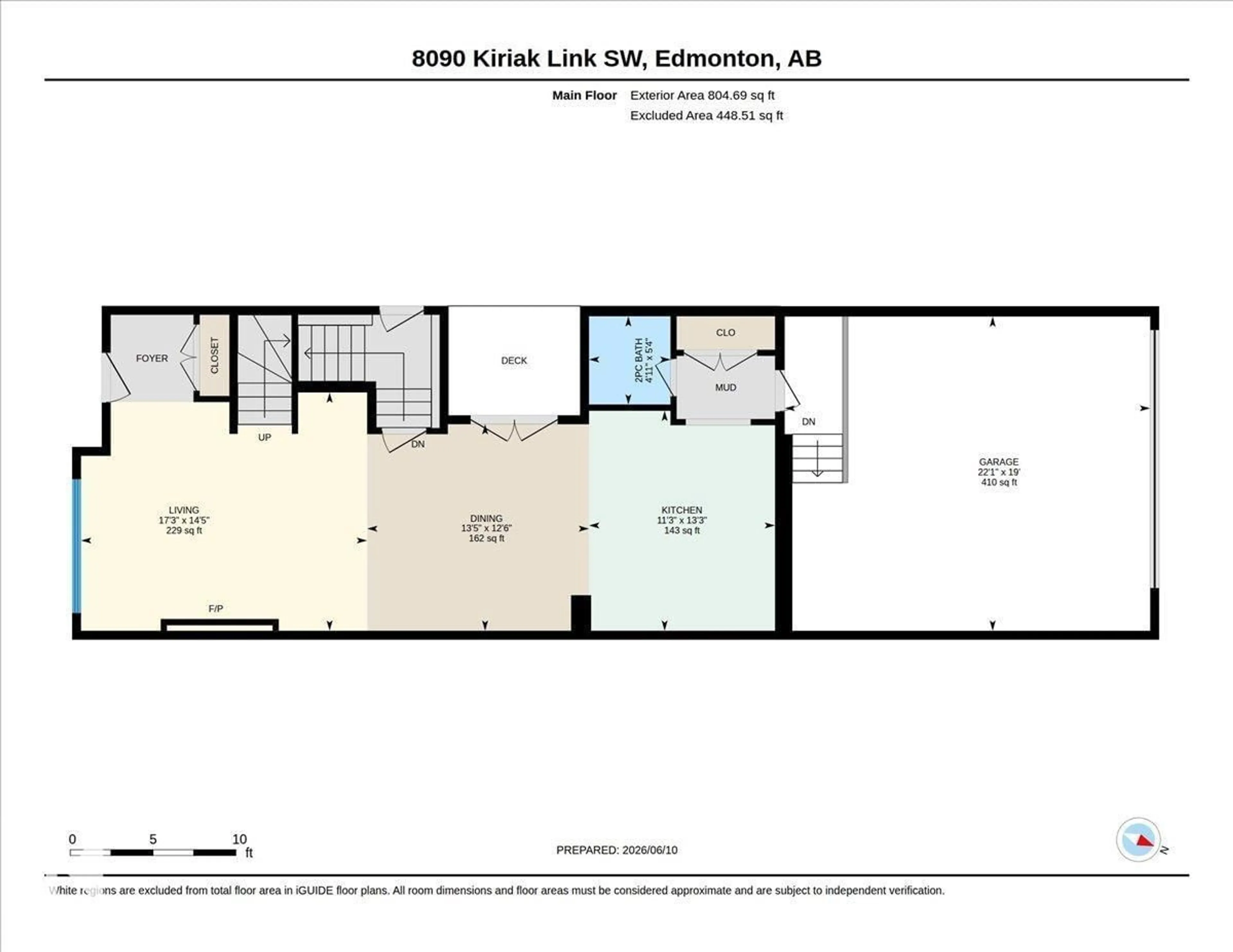 Floor plan for SW - 8090 KIRIAK LI, Edmonton Alberta T6W4V2