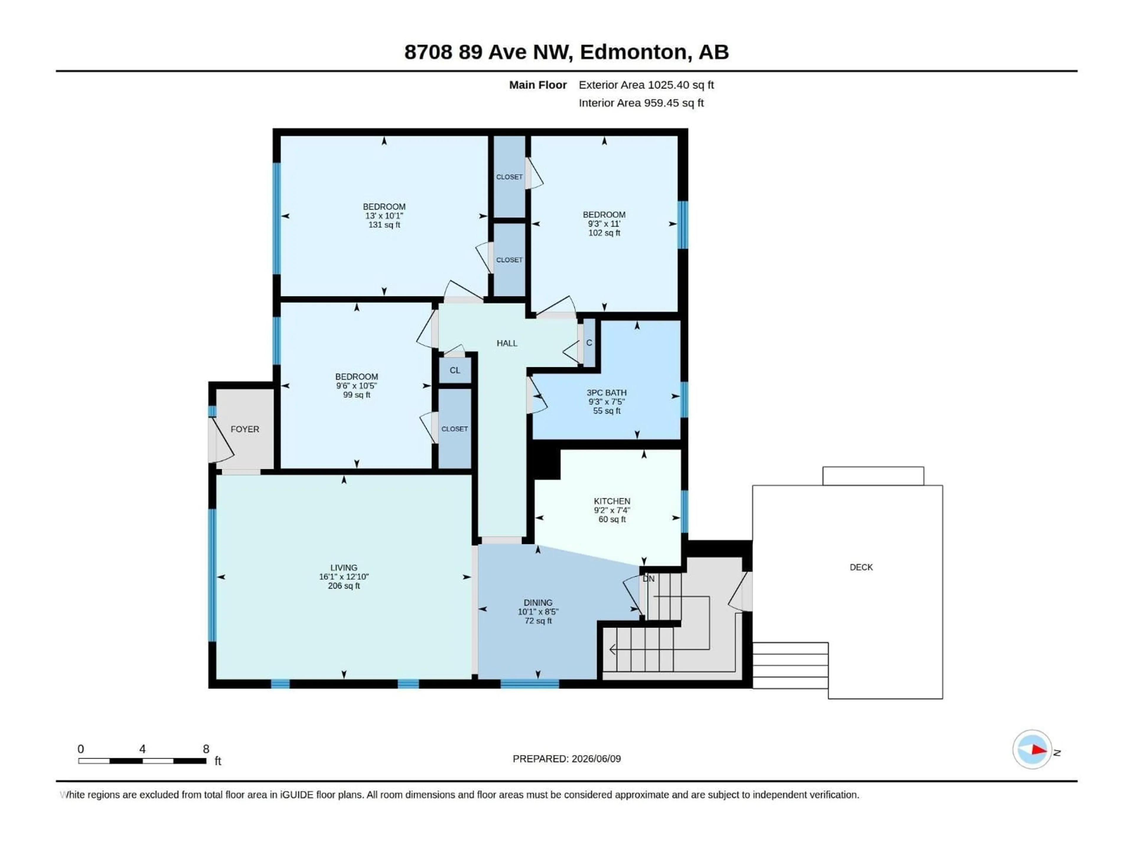 Floor plan for 8708 89 AV, Edmonton Alberta T6C1N7