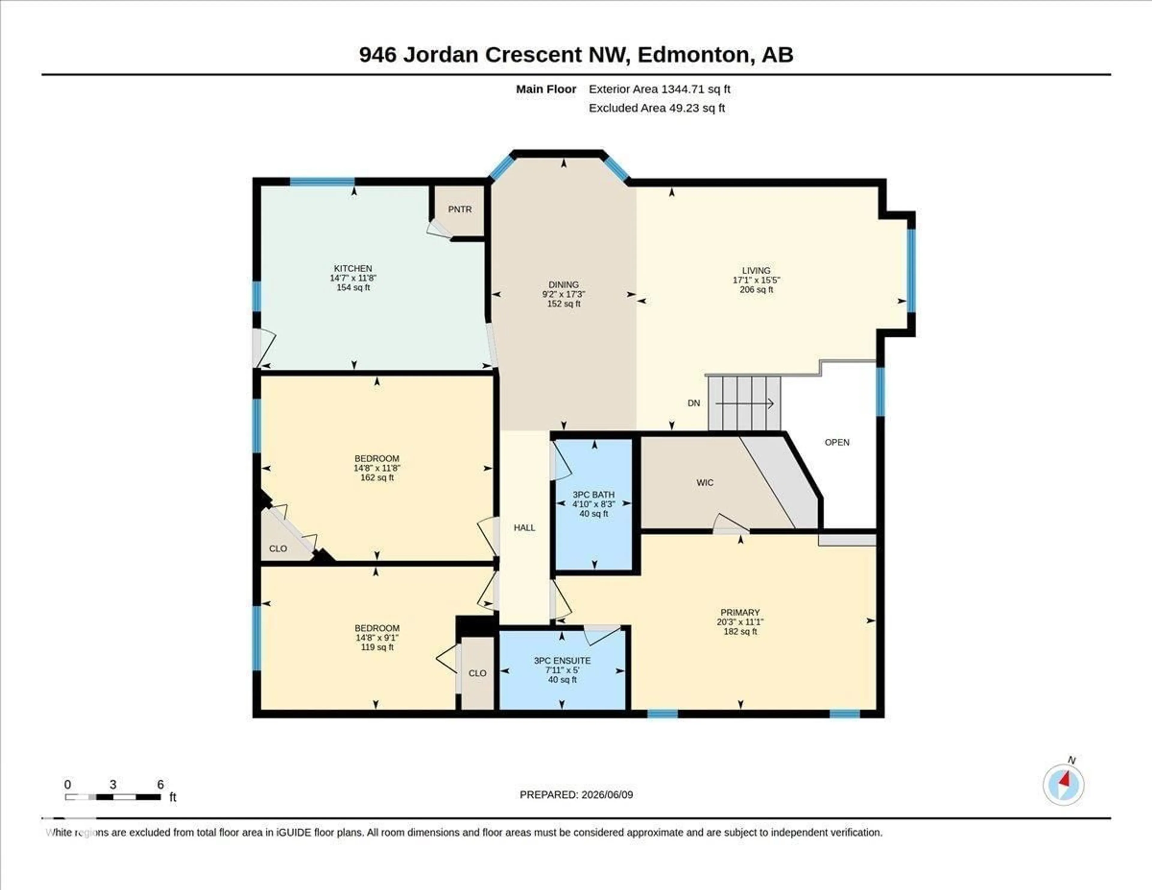 Floor plan for 946 JORDAN CR, Edmonton Alberta T6L6X4