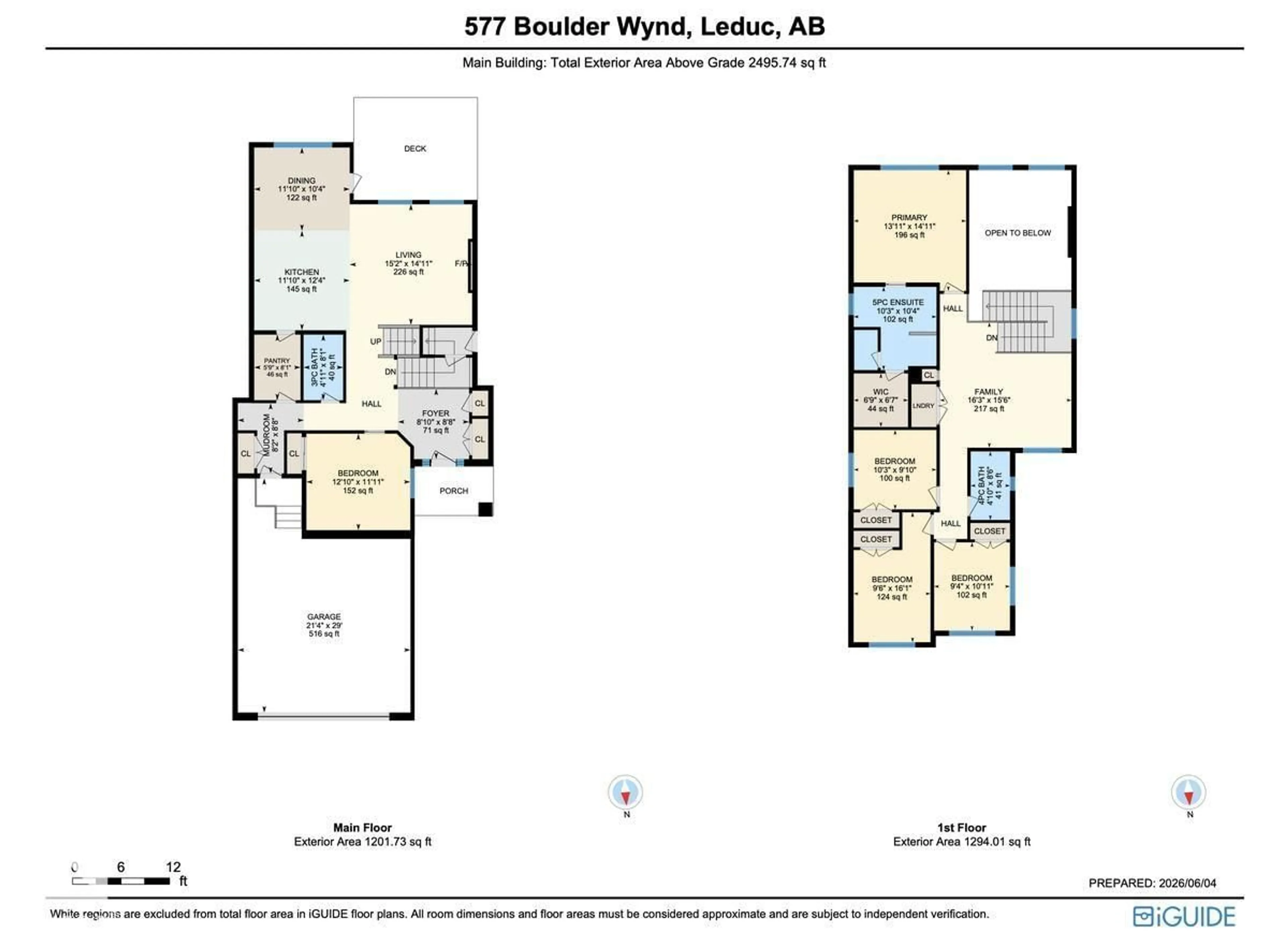 Floor plan for 577 BOULDER WD, Leduc Alberta T9E1M1