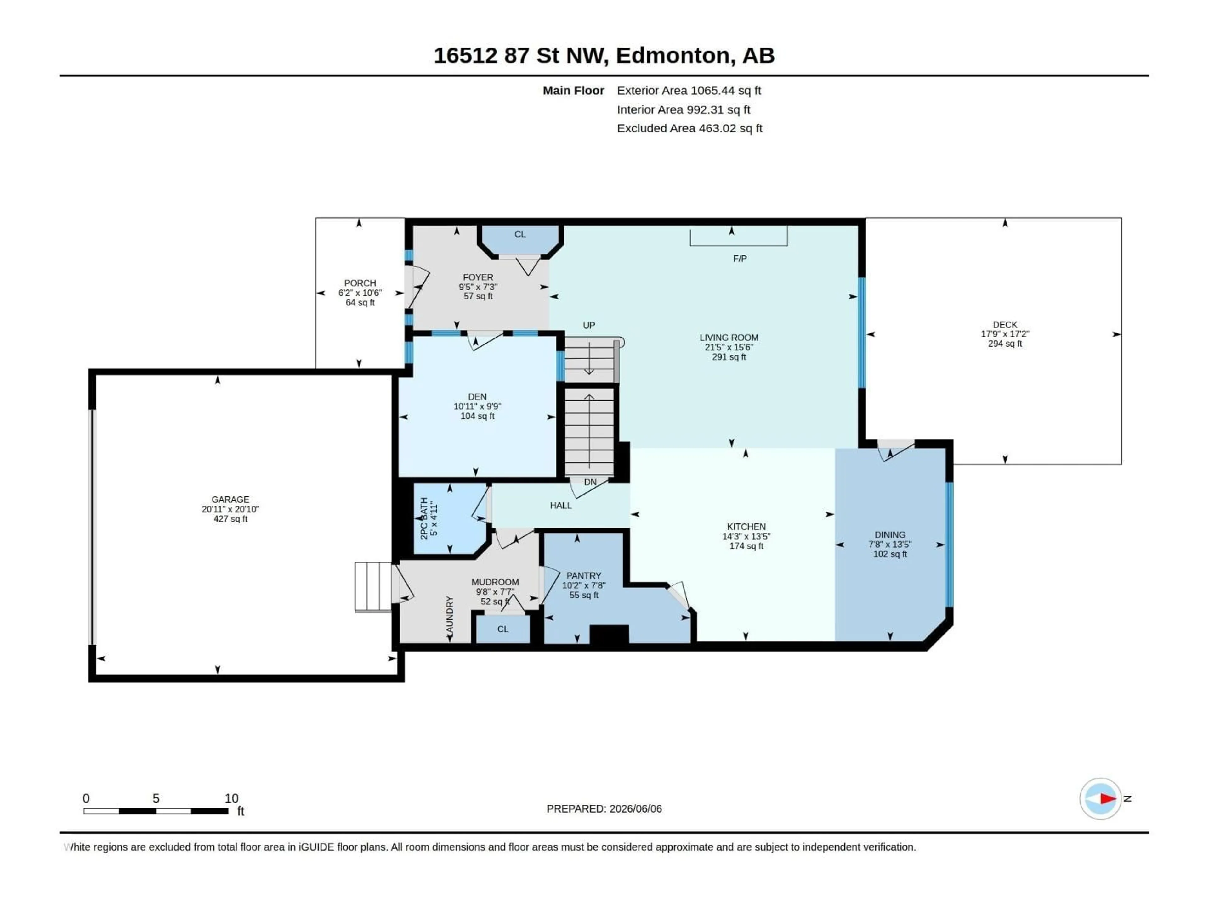 Floor plan for 16512 87 ST, Edmonton Alberta T5Z3X1