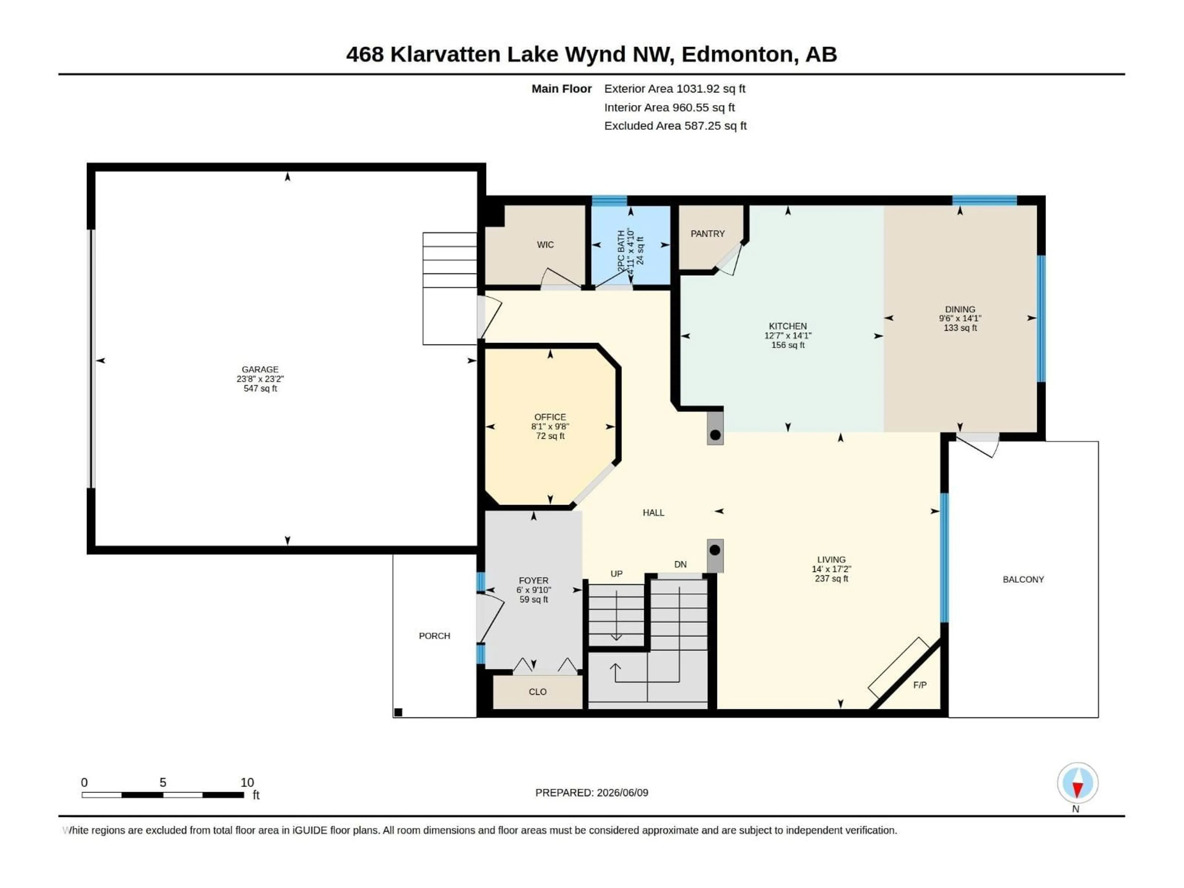 Floor plan for NW - 468 KLARVATTEN LAKE WD, Edmonton Alberta T5Z3C2