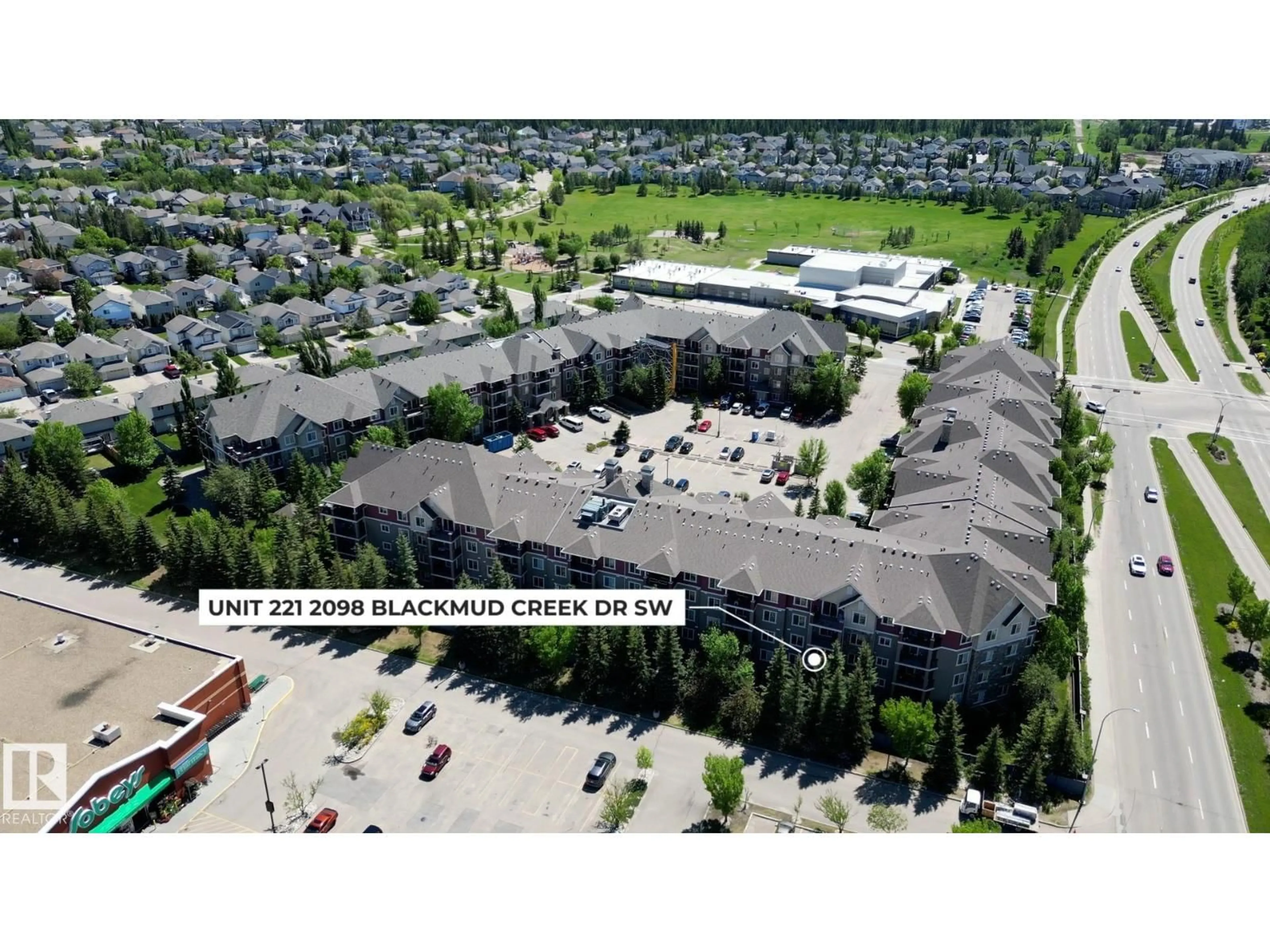 A pic from outside/outdoor area/front of a property/back of a property/a pic from drone, unknown for #221 - 2098 BLACKMUD CREEK DR, Edmonton Alberta T6W1T7