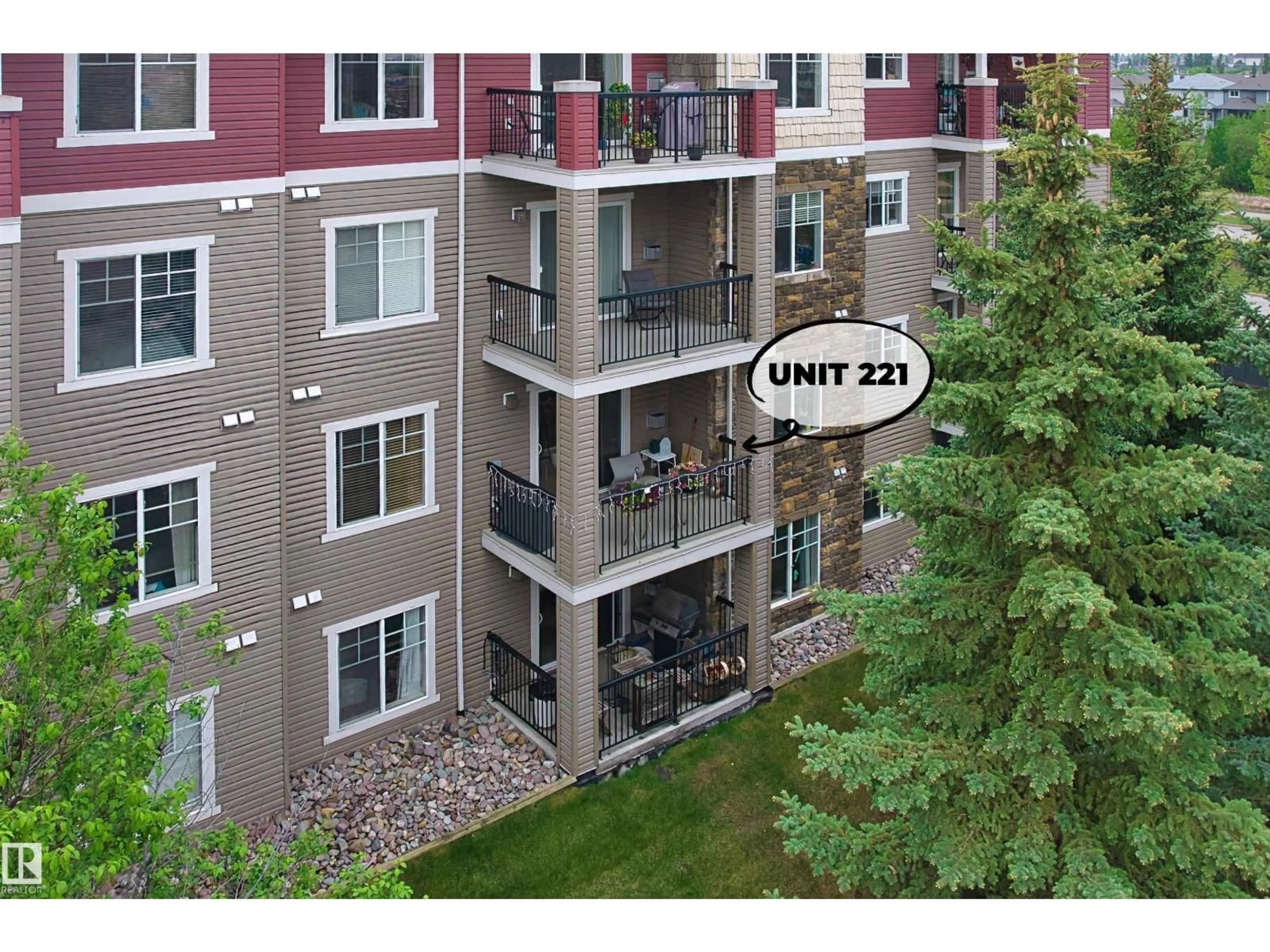 A pic from outside/outdoor area/front of a property/back of a property/a pic from drone, city buildings view from balcony for #221 - 2098 BLACKMUD CREEK DR, Edmonton Alberta T6W1T7
