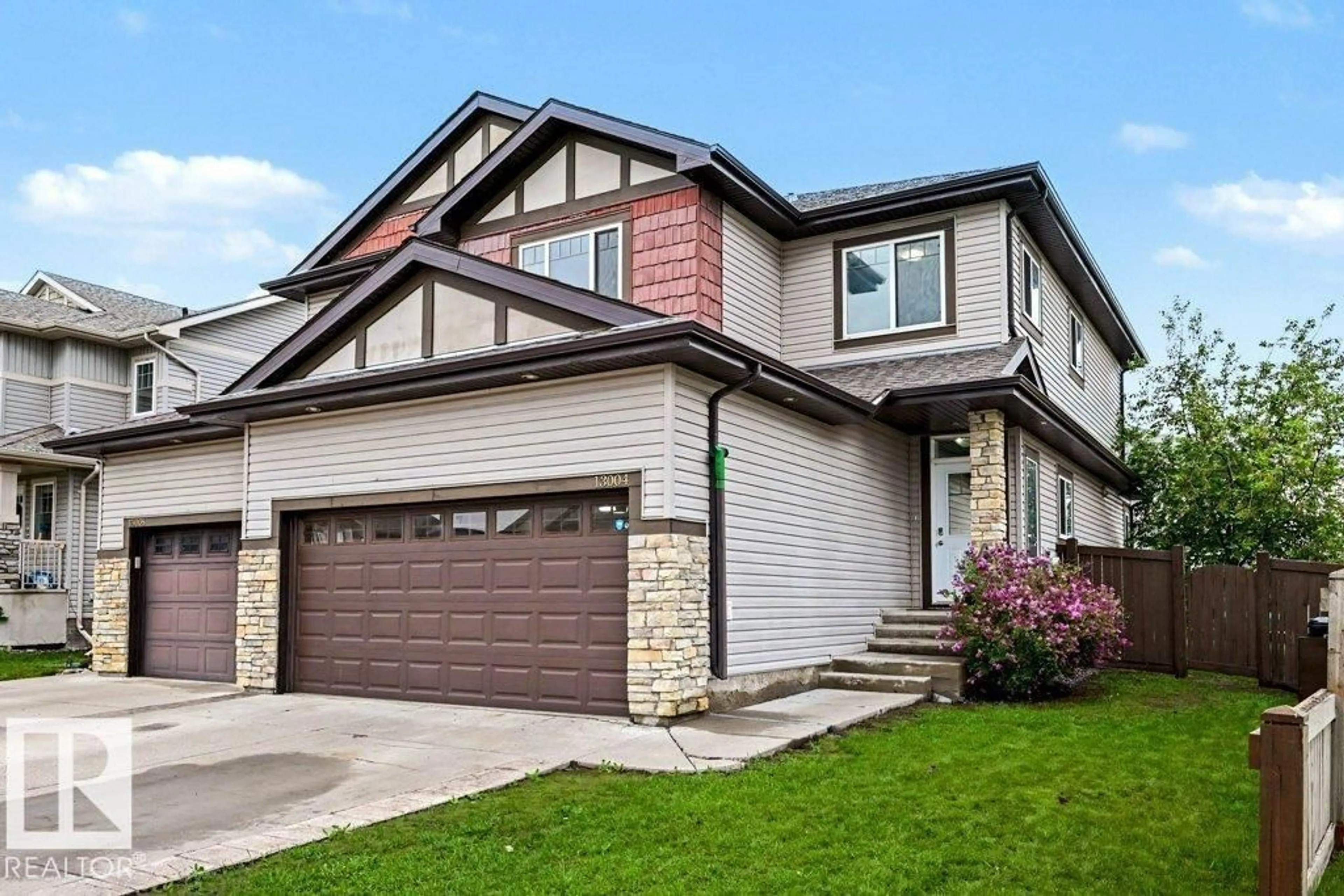 Home with brick exterior material, street for 13004 164 AV, Edmonton Alberta T6V0E7