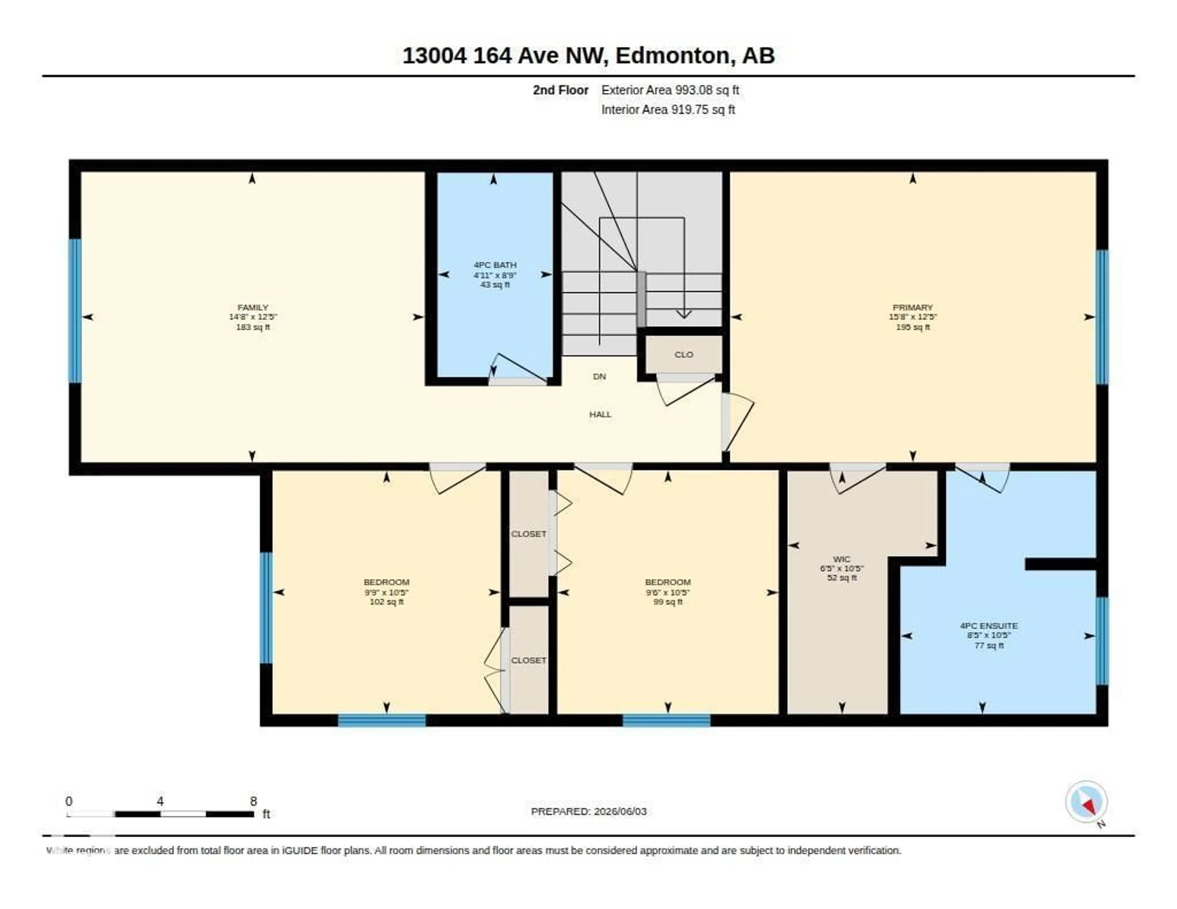 Floor plan for 13004 164 AV, Edmonton Alberta T6V0E7