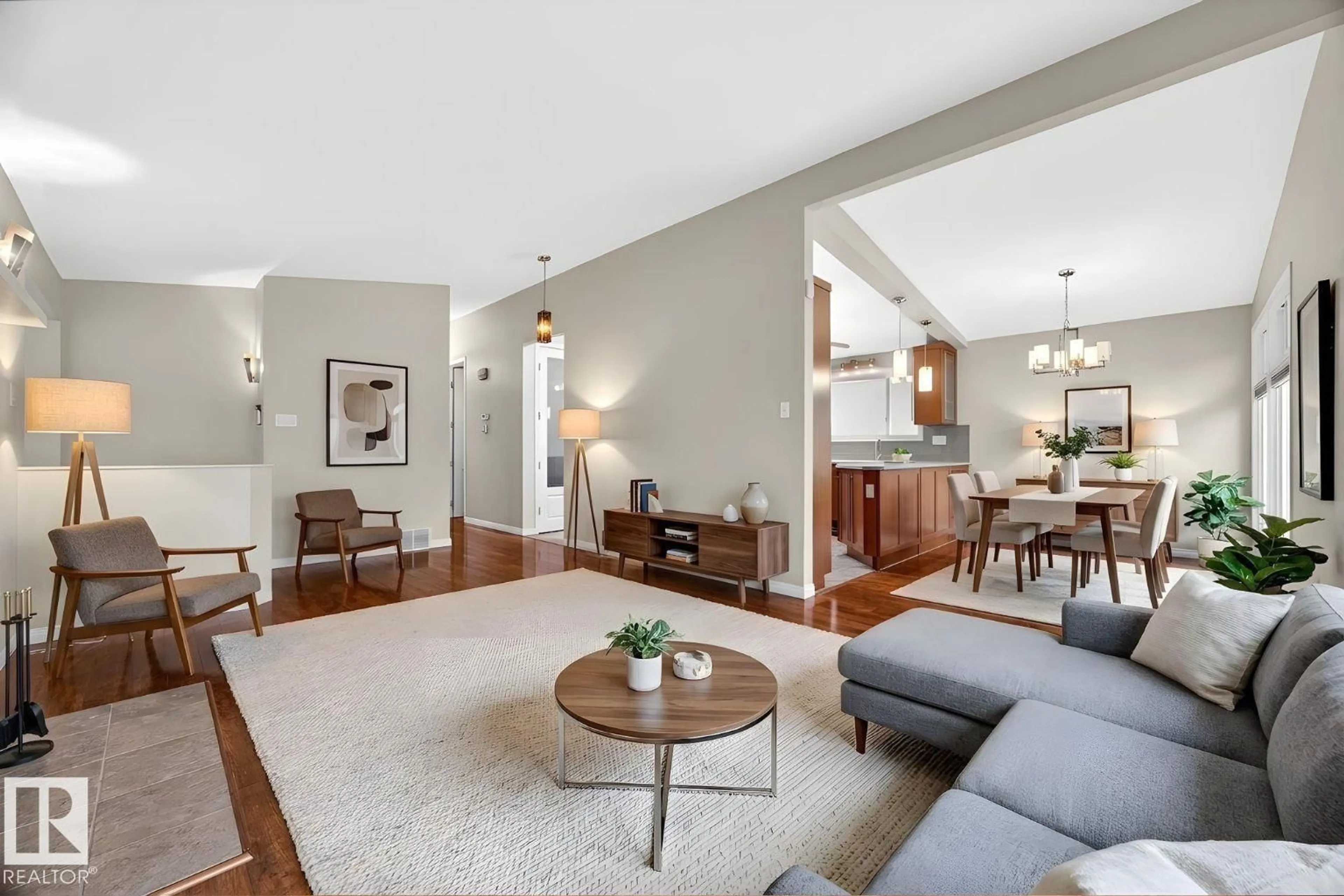 Living room with furniture, unknown for 15302 76 AV, Edmonton Alberta T5R3A3