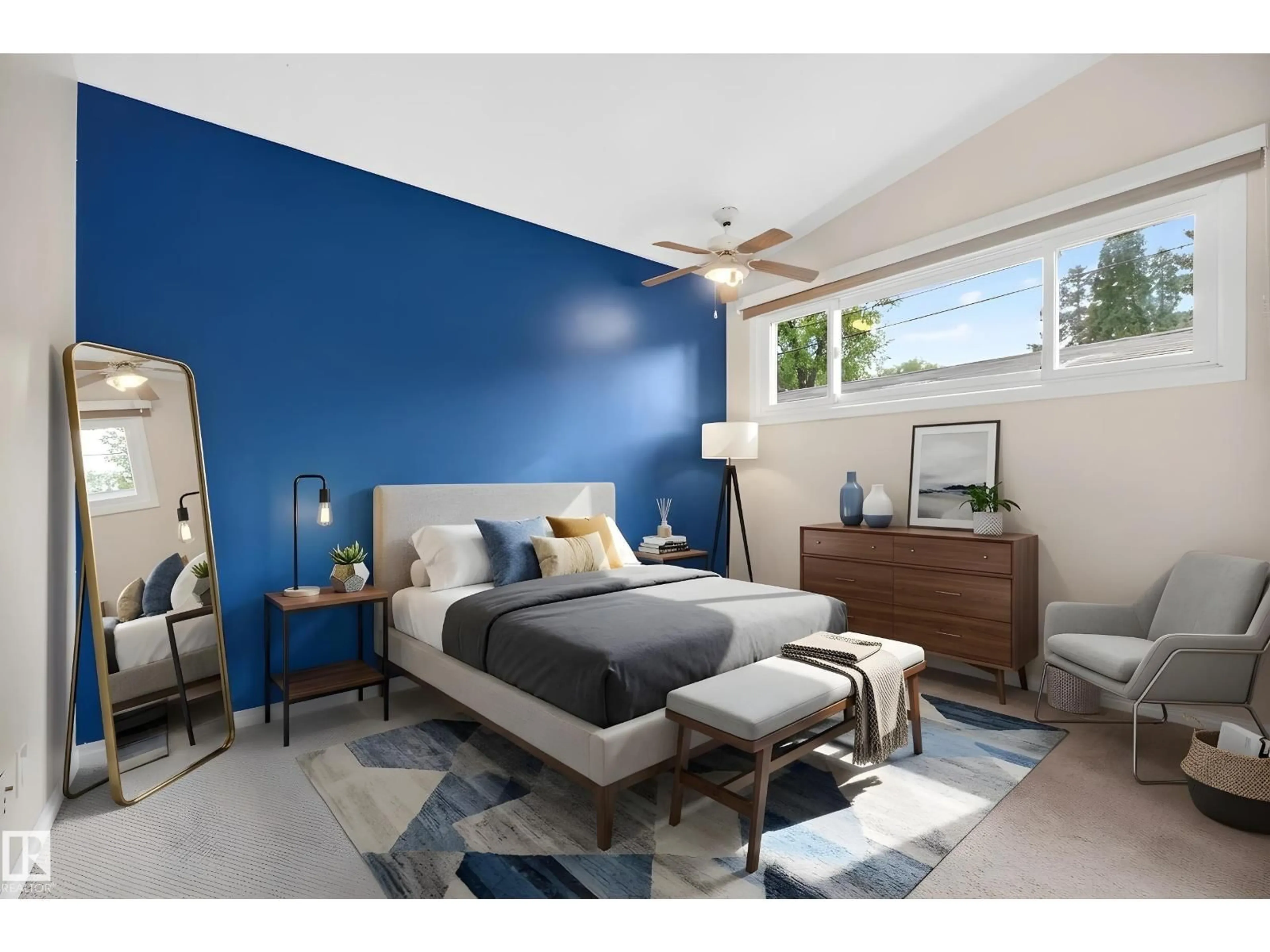 Bedroom with bed, unknown for 15302 76 AV, Edmonton Alberta T5R3A3