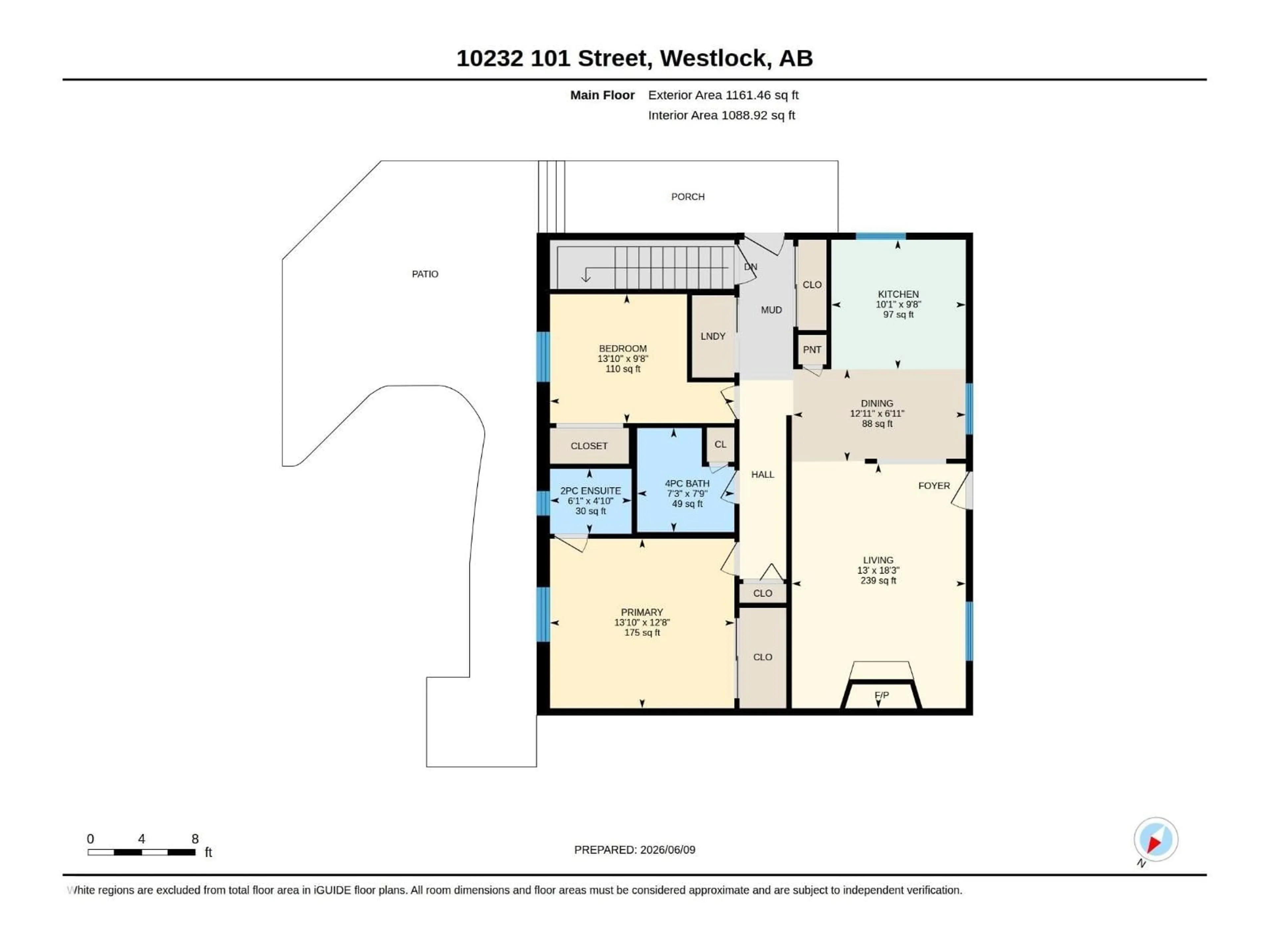 Floor plan for 10232 101 ST, Westlock Alberta T7P1X9