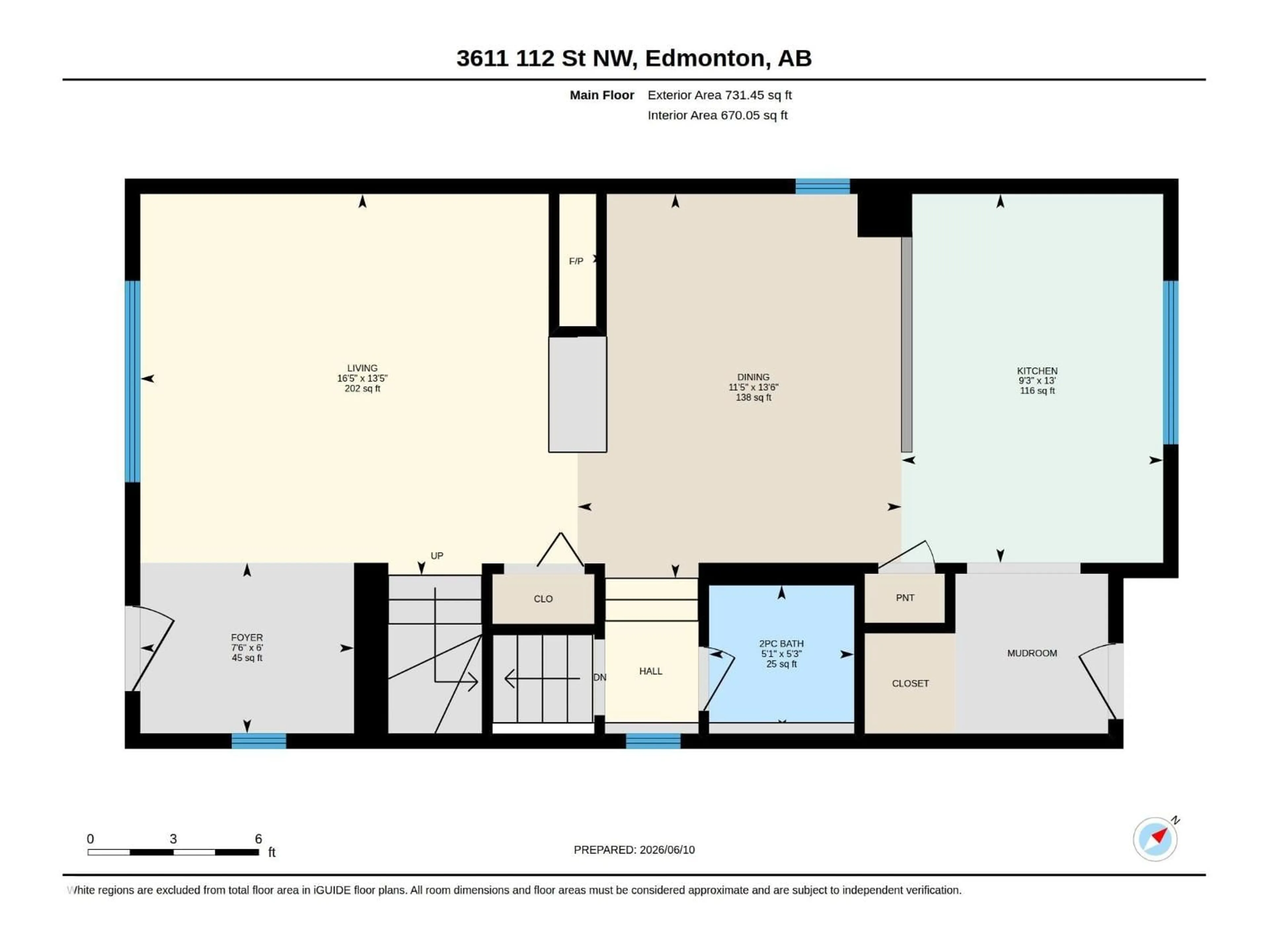 Floor plan for 3611 12 ST, Edmonton Alberta T6T0G1